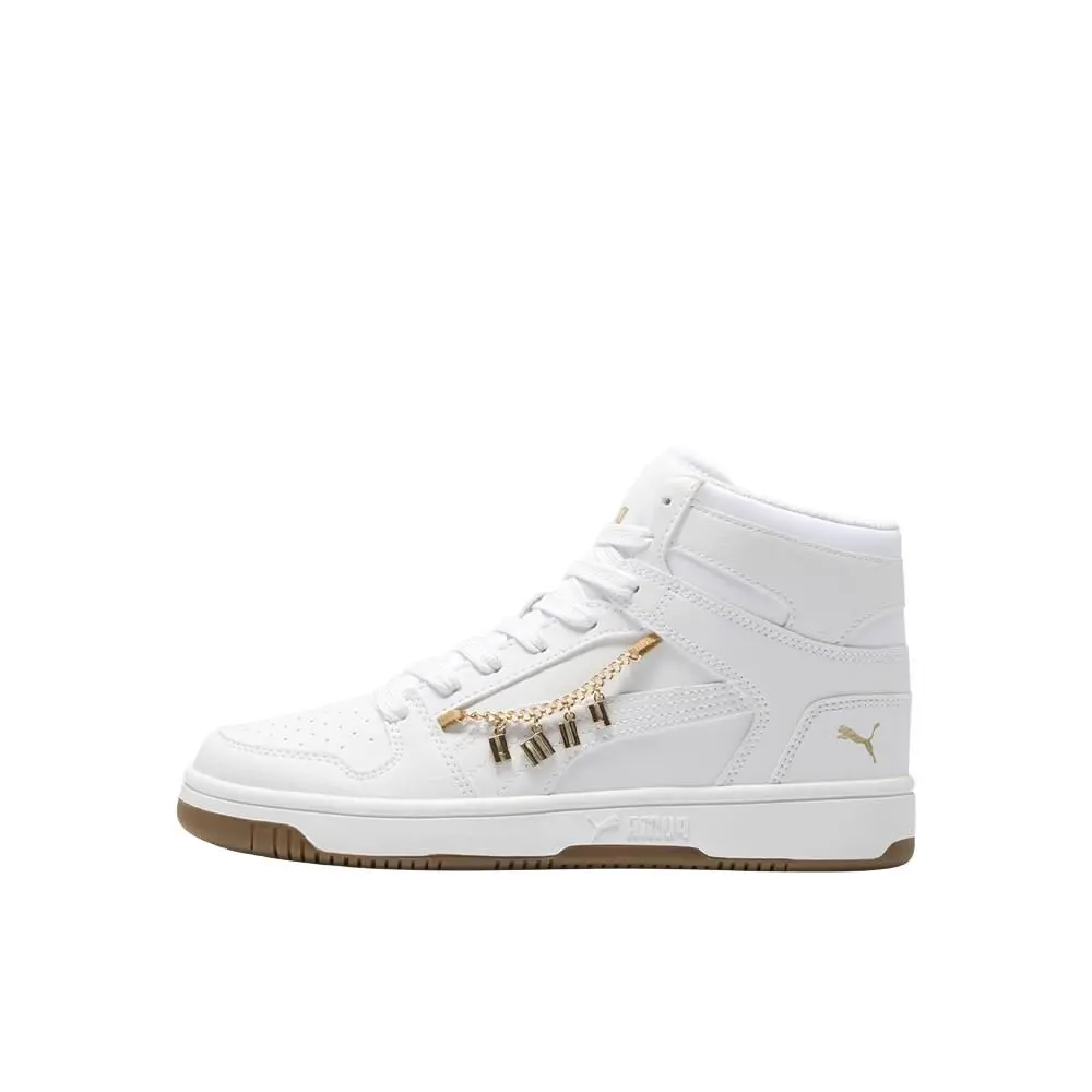 Puma shoes - PUMA Rebound Layup Sl Shine Bright High Top  Youth - 39916501 - White (UPC: 197672055930) 1