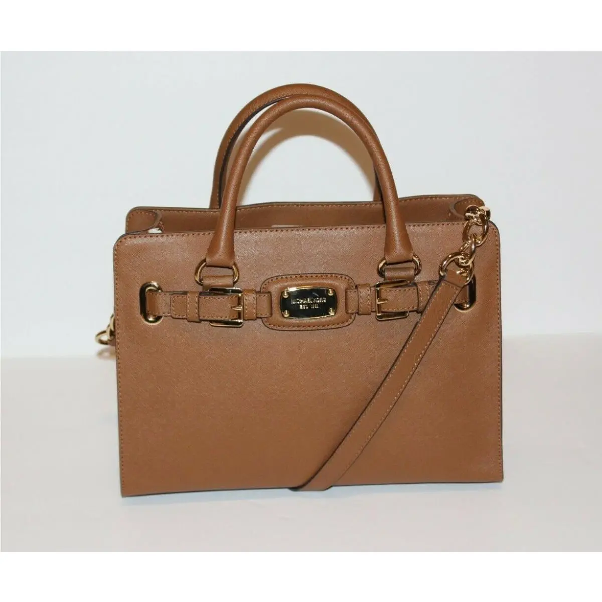 Hamilton Medium Leather EW Satchel Crossbody Handbag by Michael Kors