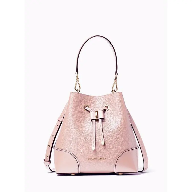 Kors Mercer Gallery Small Pebbled Leather Shoulder Bag Pink
