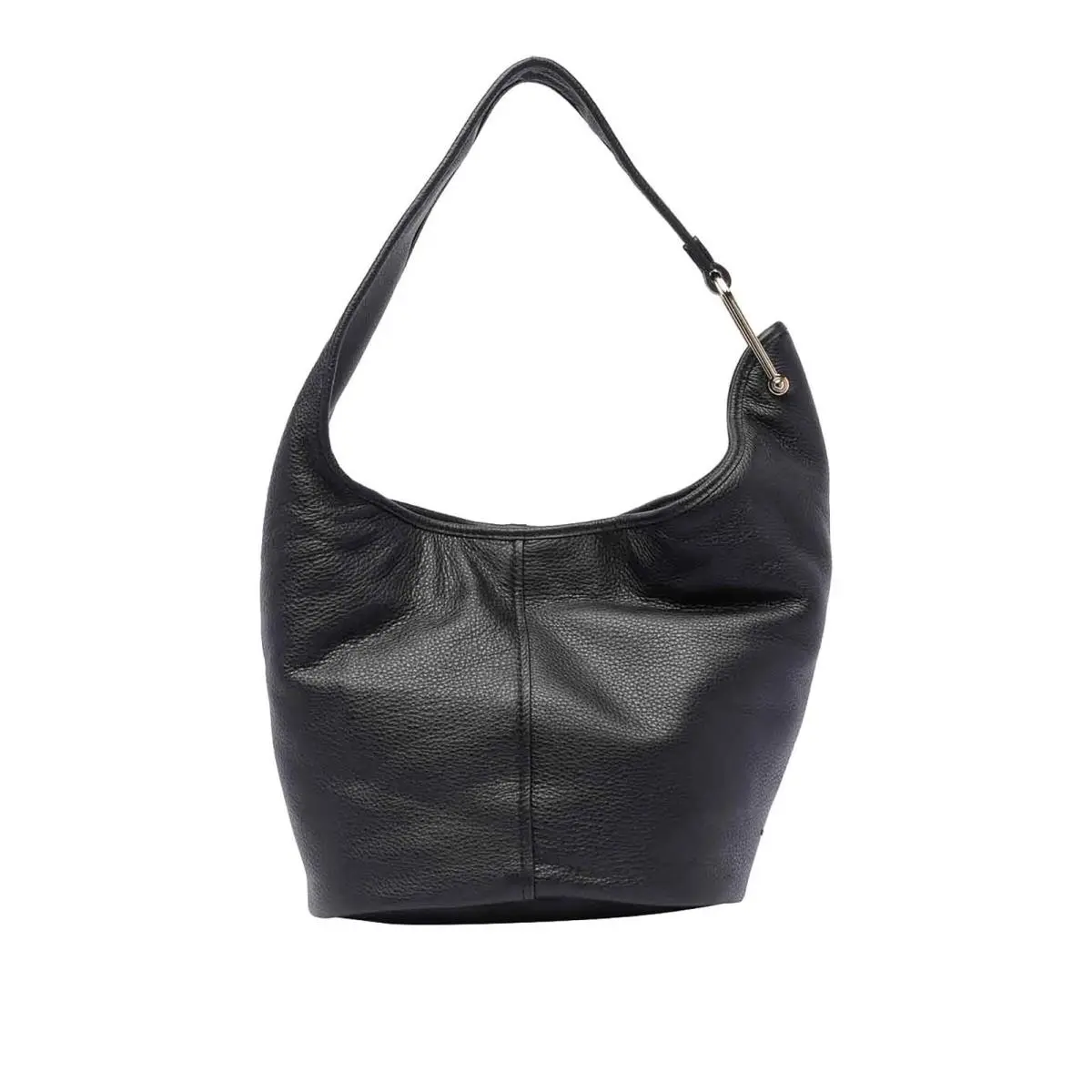 Michael Kors Medium Sonny Womens Black Leather Hobo Shoulder Bag GBO3353 - Exterior: Black, Handle/Strap: Black, Hardware: Gold