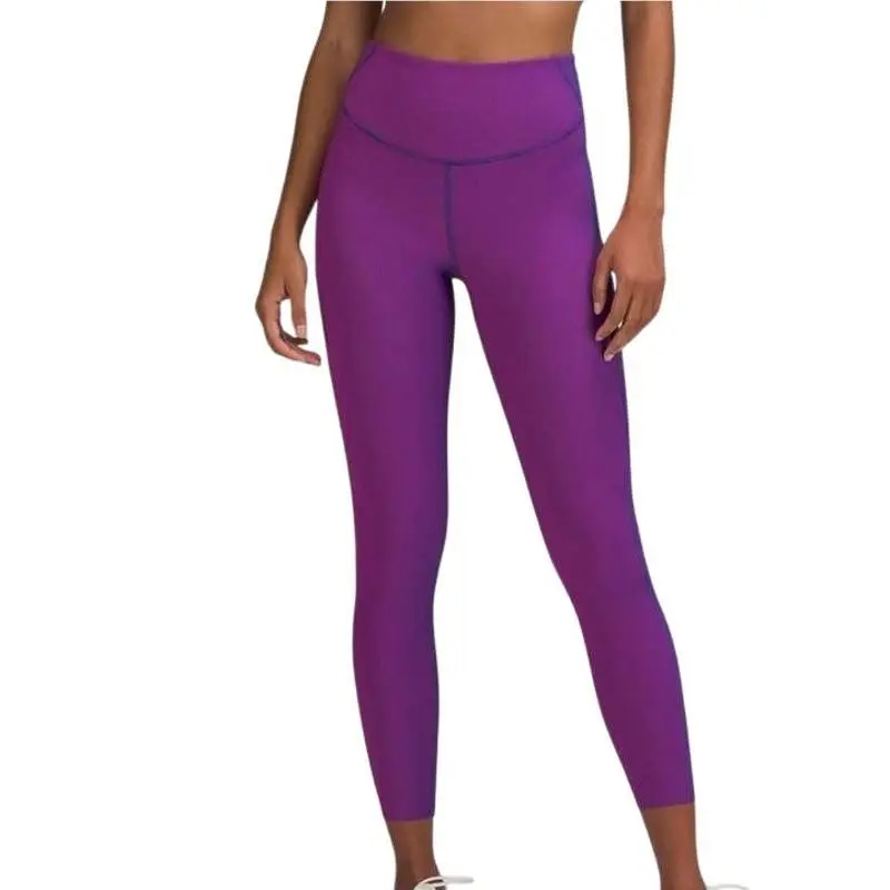 Lululemon Base Pace High-rise Tight 25 Two-tone Ribbed Sonic Pink Size 2