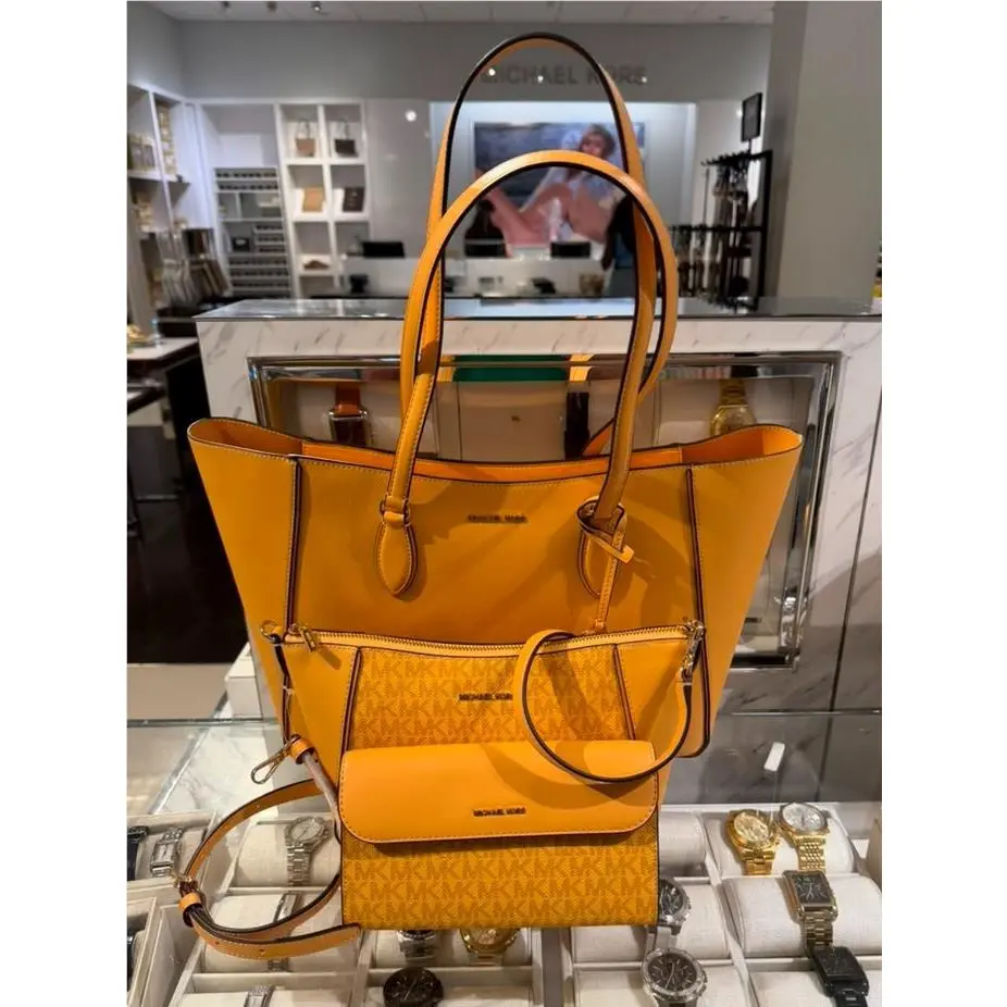 Jet Set Large 3-in-1 Tote Bag Women PU Blend Handbag Honeywheat by Michael Kors