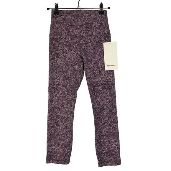 Lululemon Align Crop 21 Arabesque Antoinette Smoky Quartz Purple Athletic Pants