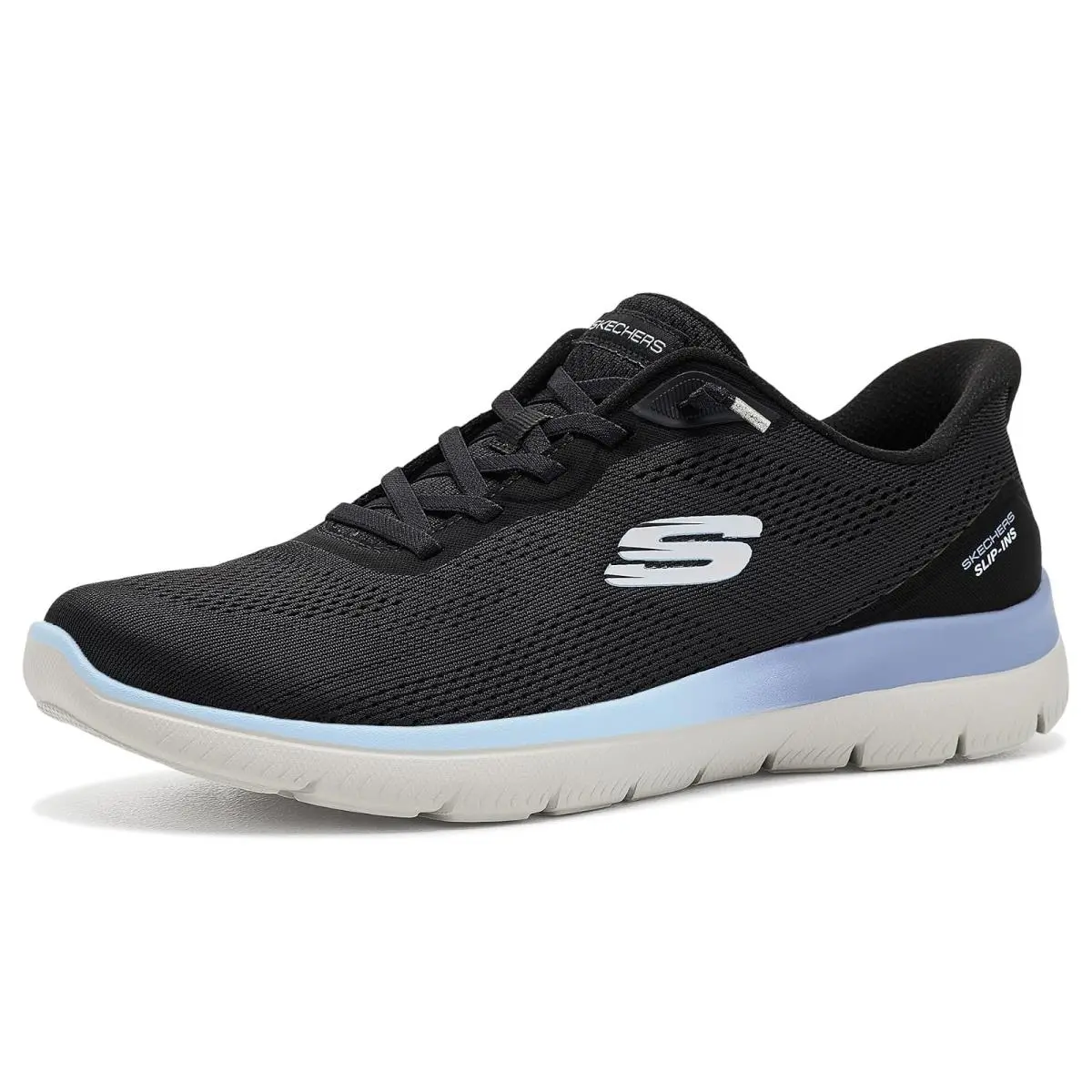 Woman`s Shoes  Summits-sweet Skies Hands Free Slip-ins Black by Skechers