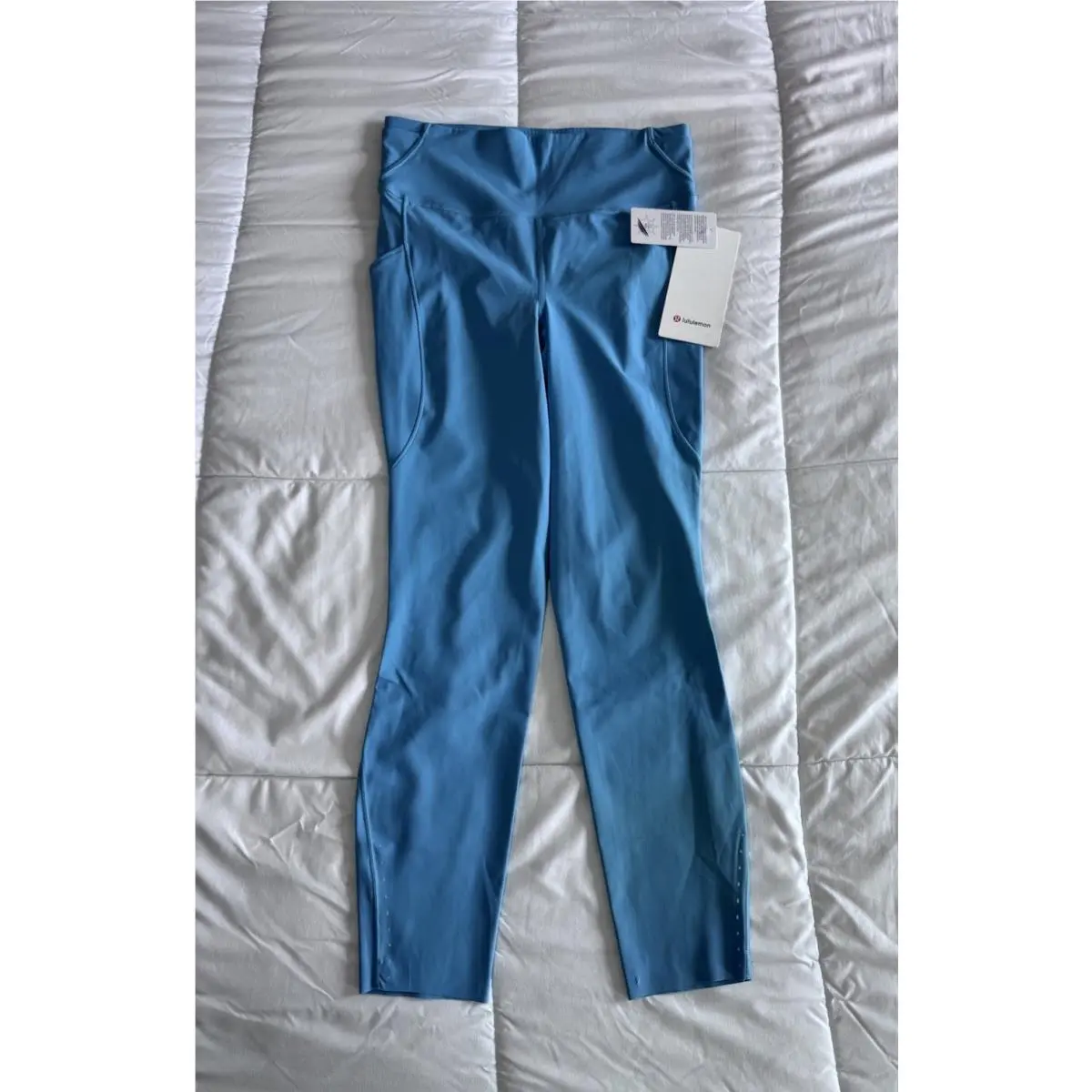 Lululemon Size 8 Leggings Fast Free HR Tight 25” Washed Blue 40+ UV