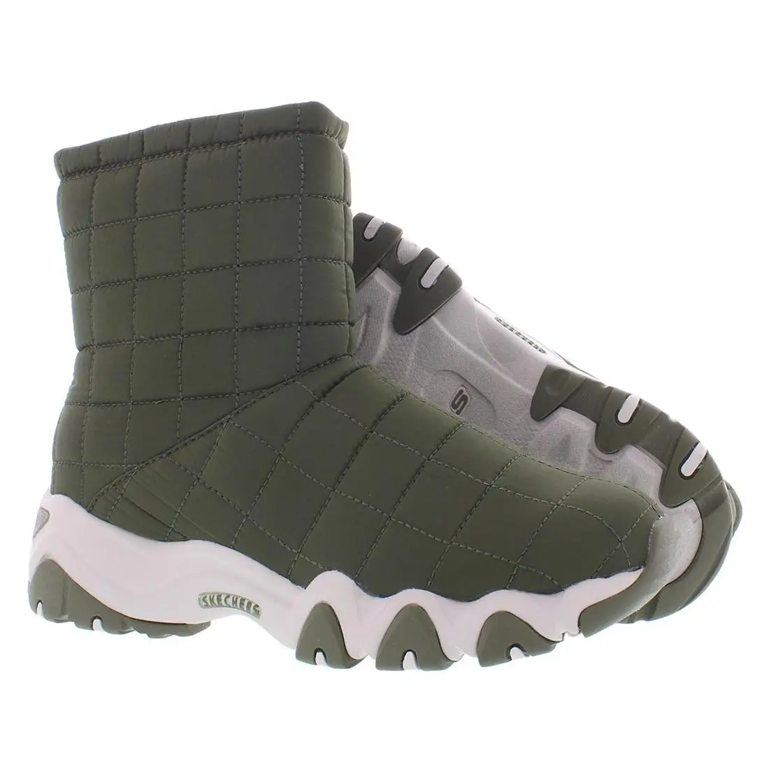 Skechers D`lites 2.0 Cushy Feels Womens Shoes Size 6.5 Color: Olive/white