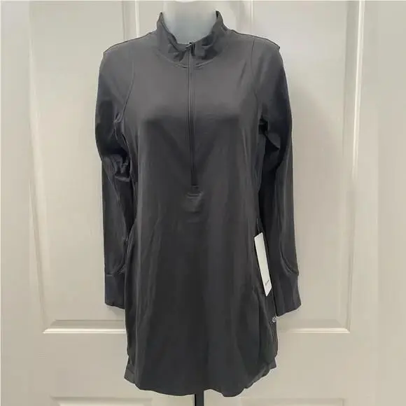 Wtag-lululemon Gray Nulux Long-sleeve Tennis Dress 8