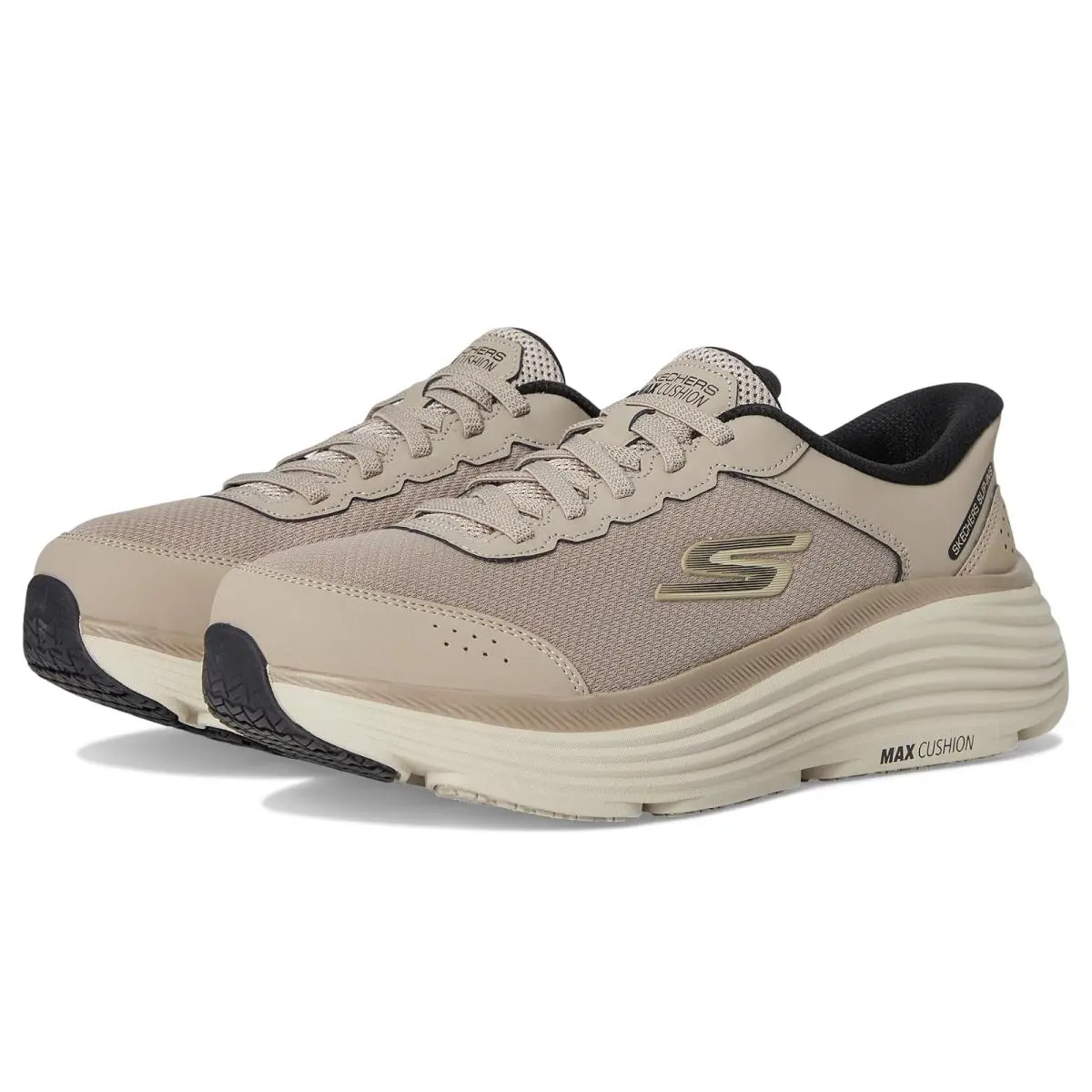 Man`s Shoes  Hands Free Slip-ins Max Cushioning Endeavour Taupe/Black by Skechers