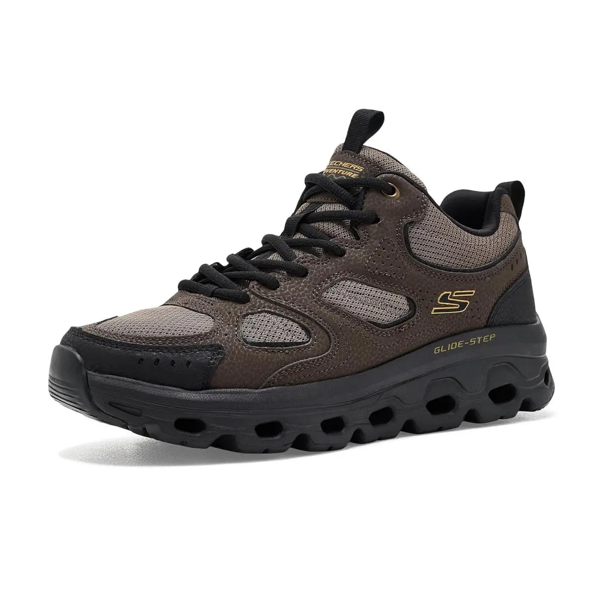Man`s Sneakers Athletic Shoes  Glide-step Sole Greenville Creek Brown/Black by Skechers