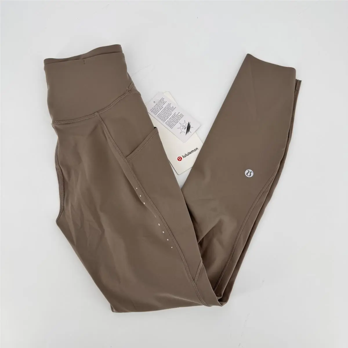 Lululemon Fast and Free HR Tight 25 Pockets Warm Ash Grey LW5FARS Size 2 Nulux