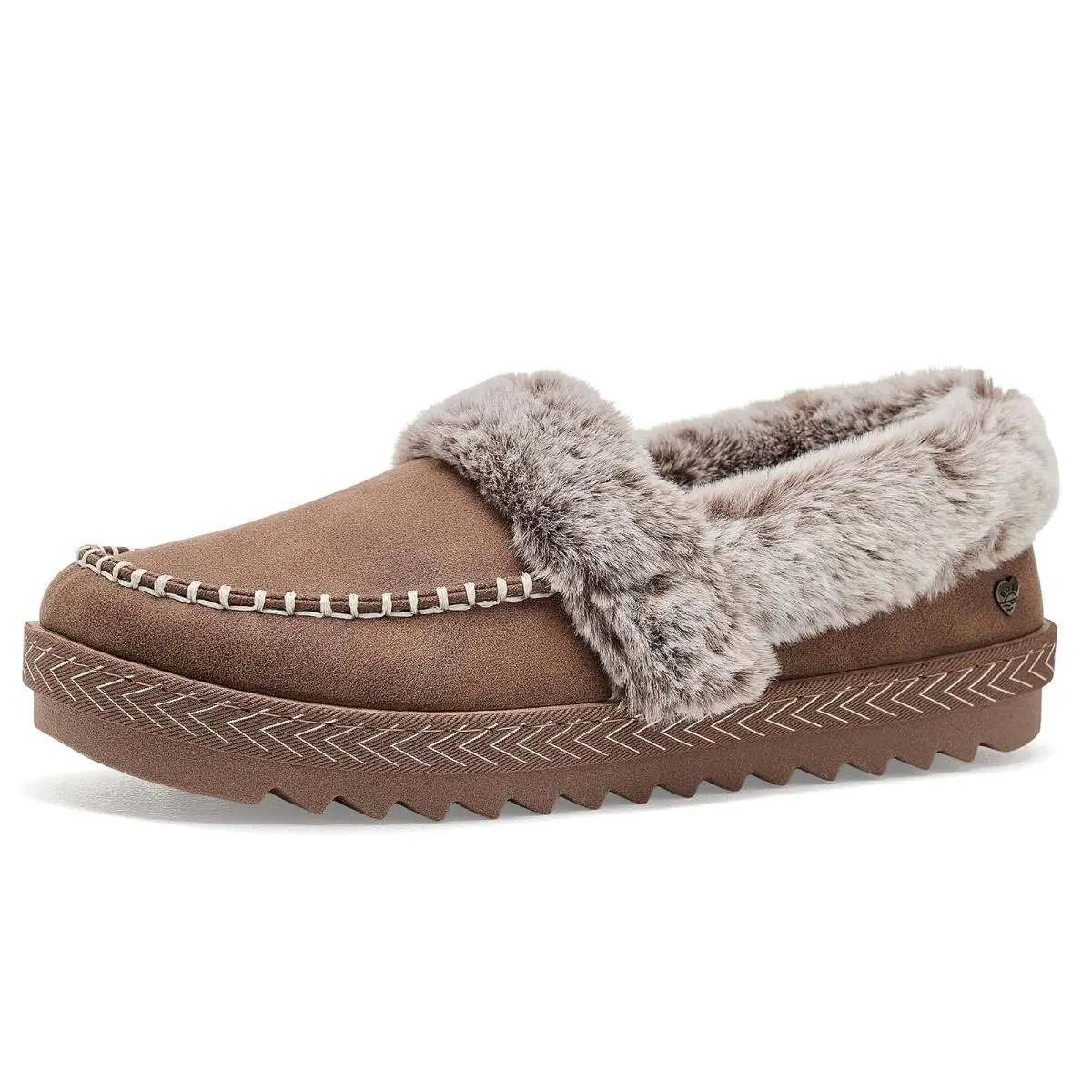 Woman`s Slippers Bobs From  Cozy Kiss - Snug Stitch Chestnut by Skechers