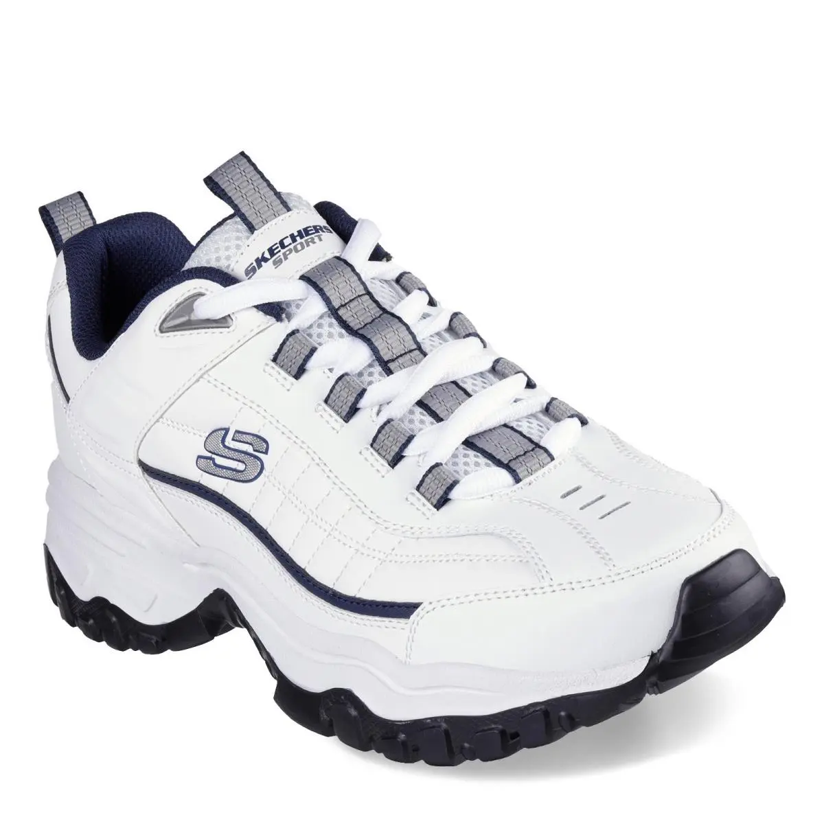 Men`s Skechers E`lite Afterburn Walking Shoe - Wide Width 237761W-WNV White Nav