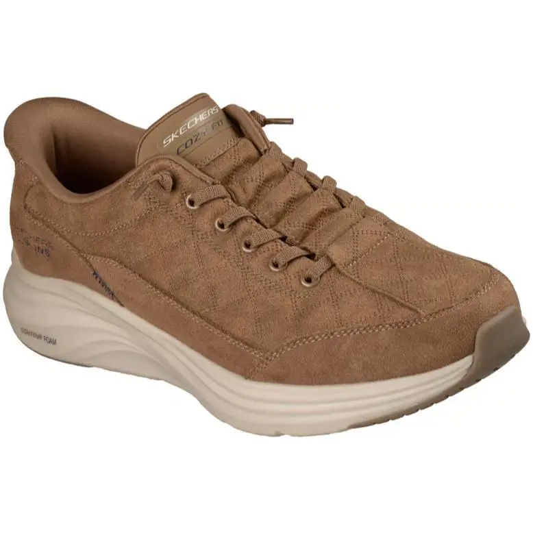 Mens  Slip-ins Contour Foam - Cozy Fit Chestnut Brown Wide by Skechers