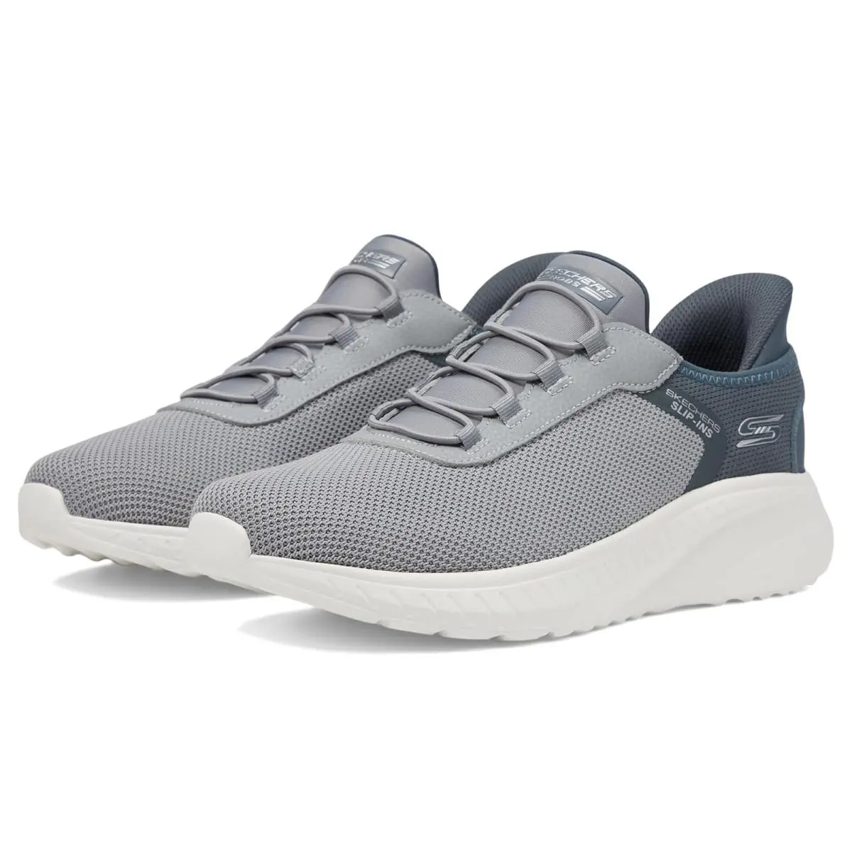 Man`s Shoes Bobs From Skechers Hands Free Slip-ins Squad Chaos - Tough Wallk