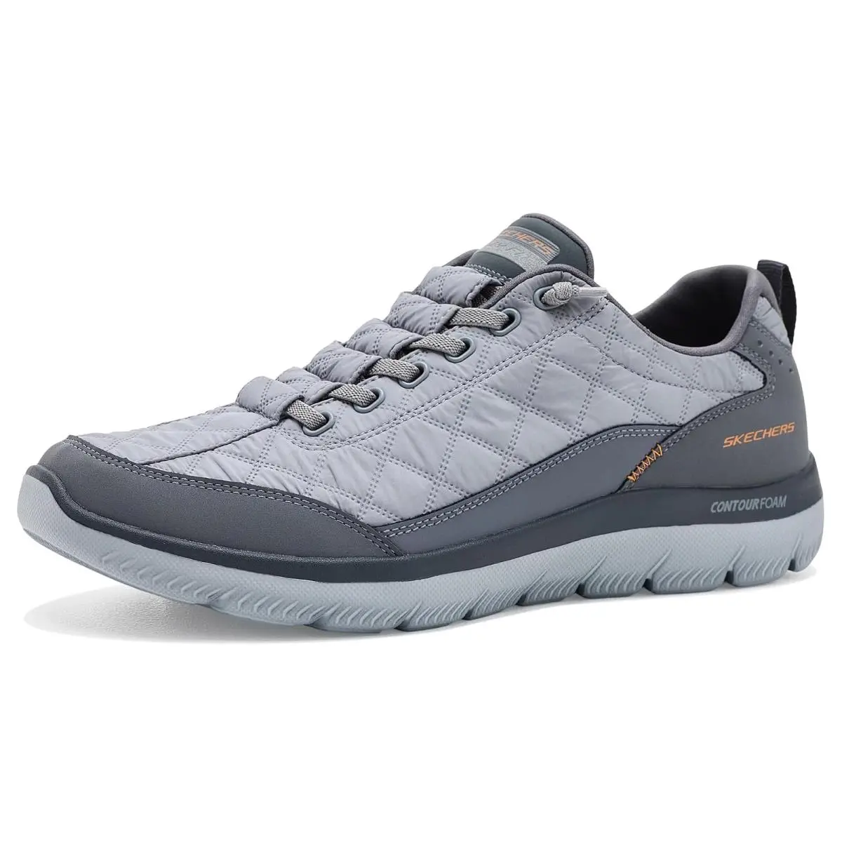 Man`s Sneakers Athletic Shoes  Summits Contour Foam Cozy Fit Charcoal/Orange by Skechers