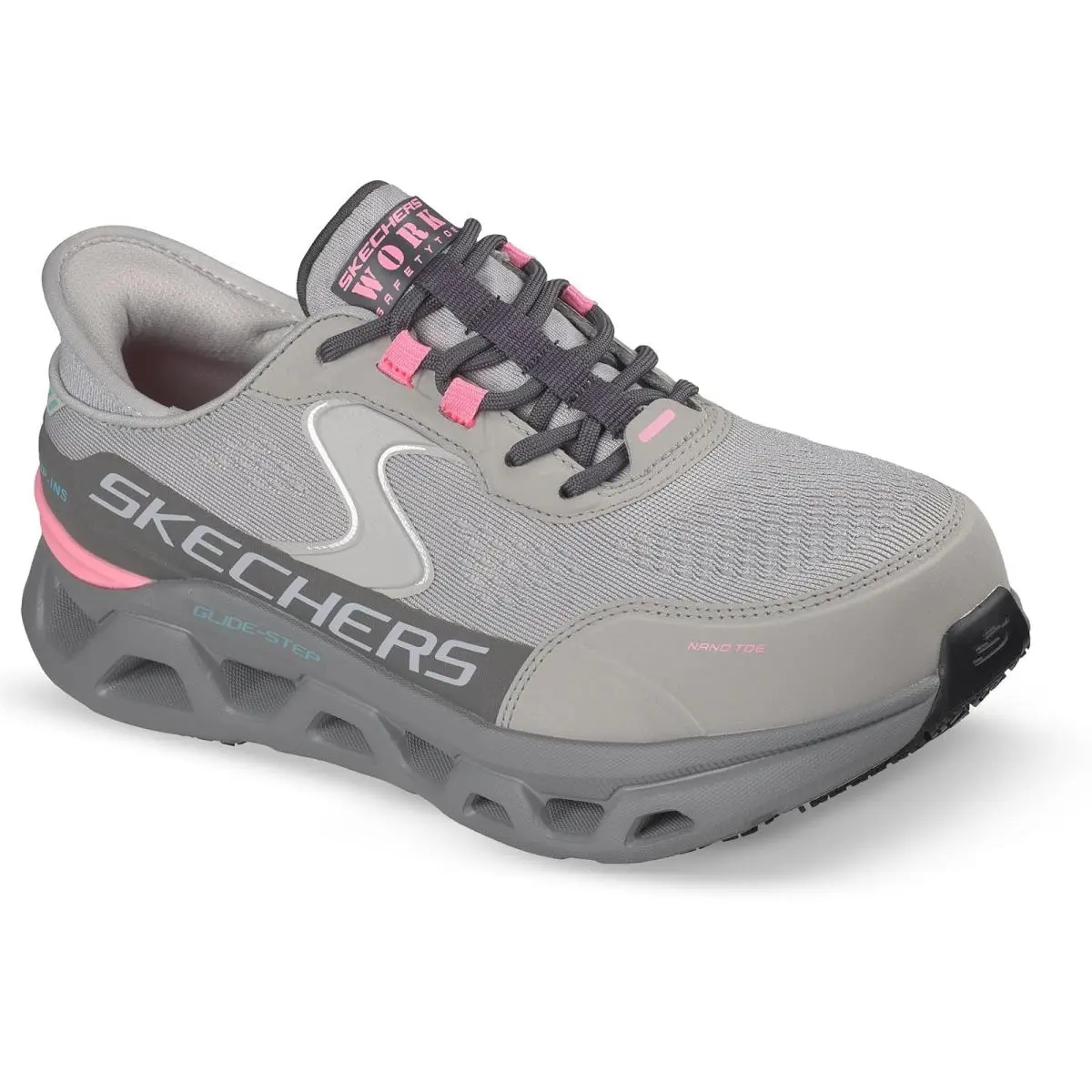 Woman`s Shoes Skechers Work Glide-step Altus SR Carbon Nano Comp Toe - Grey