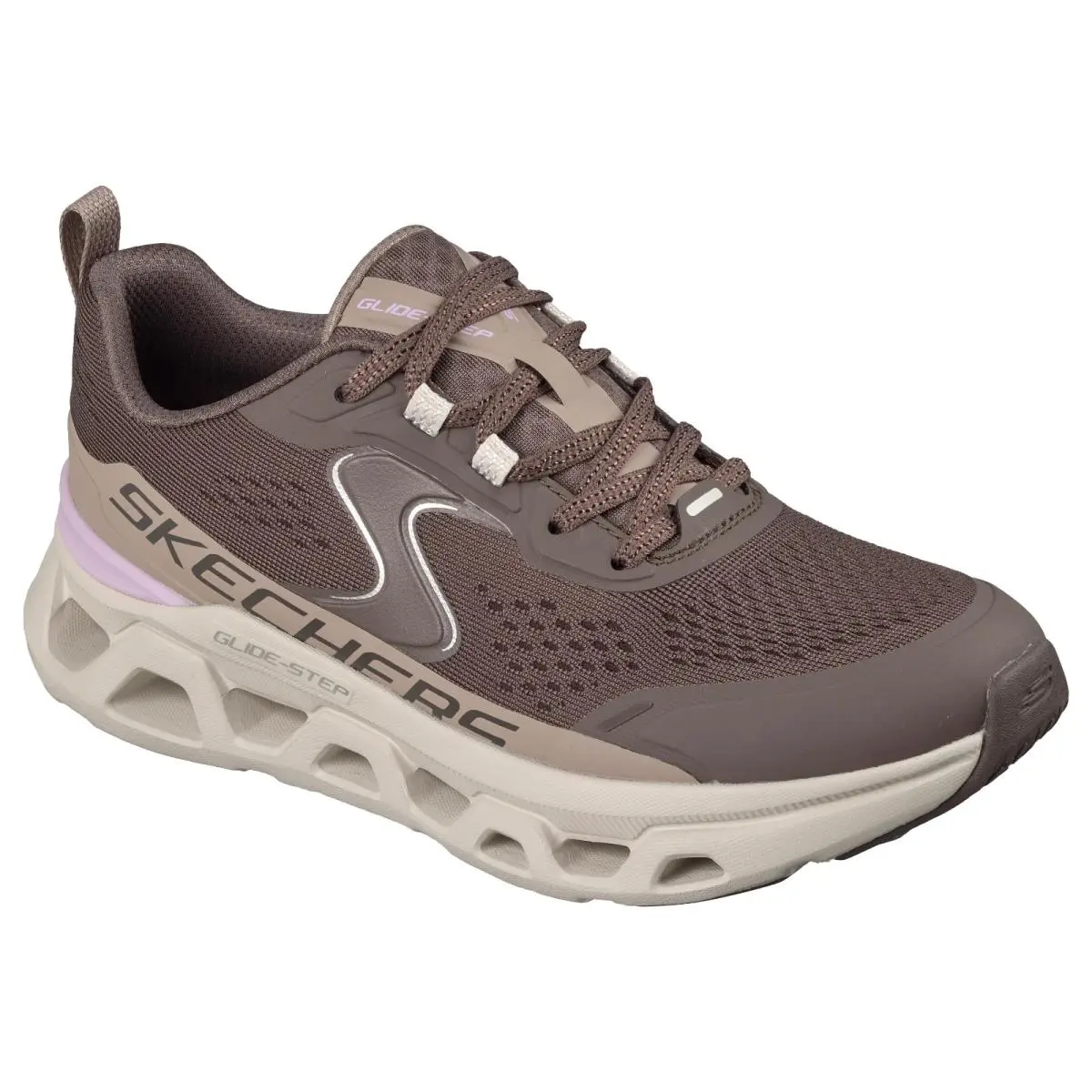 Skechers Womens Shoes Lace Up Brown Mesh Glide Step Cushioned Memory Foam 150519
