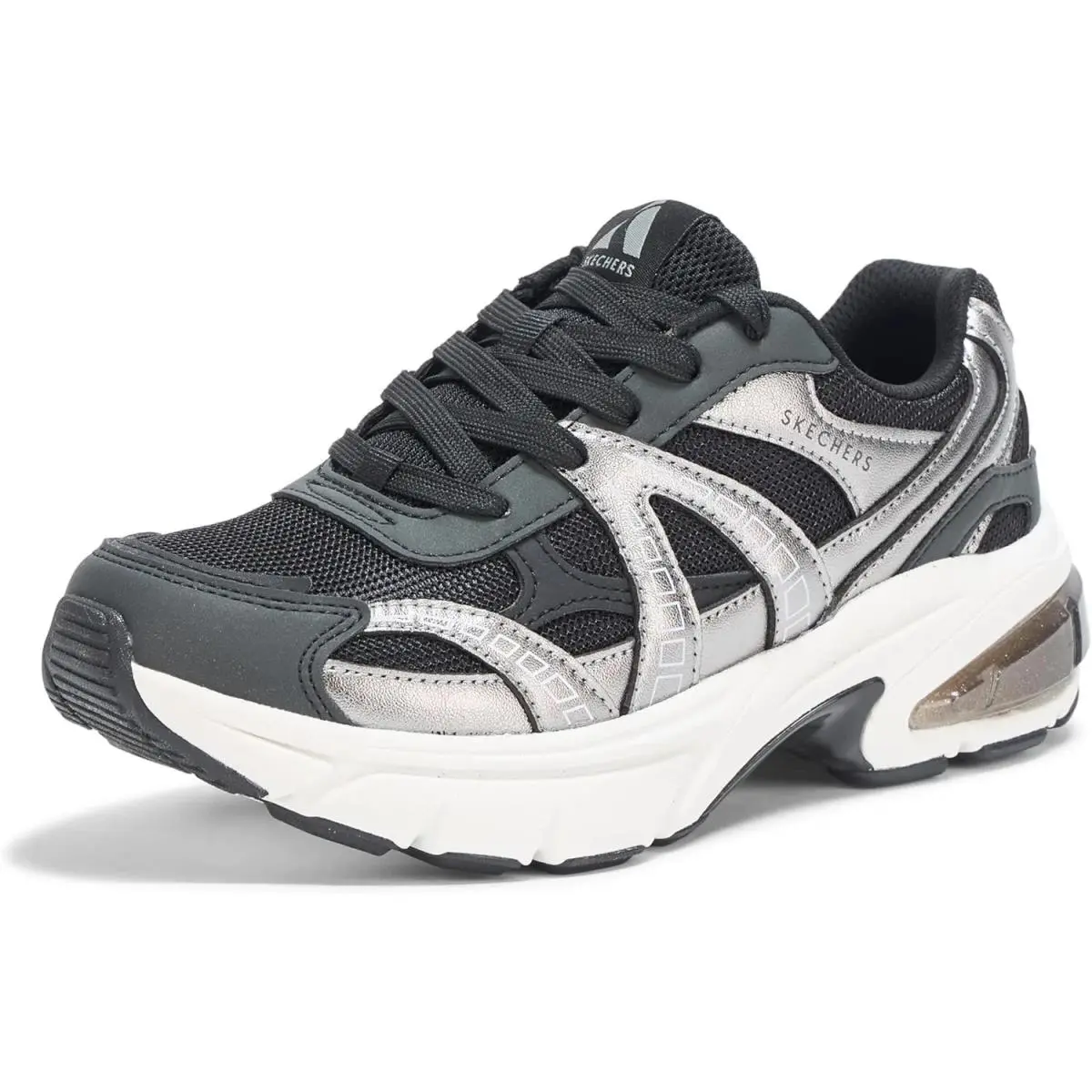 Women`s Skechers Shadow-stellar 90 177357 Black Canvas Shoes