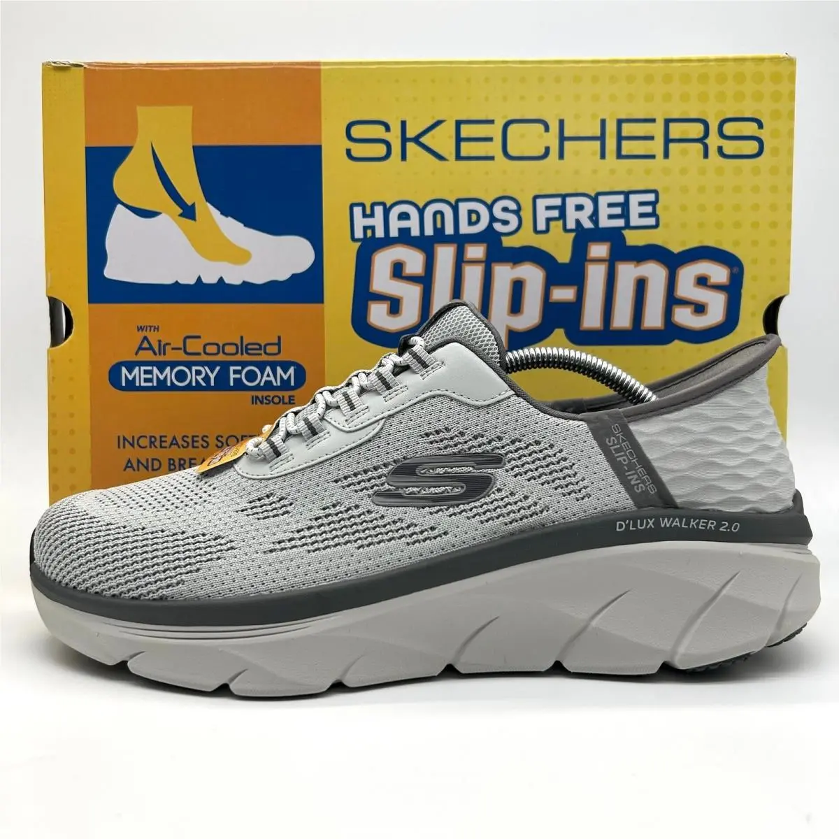 D`lux Walker 2.0 Rezinate Slip-ins Mens 10.5 Gray Vegan Sneakers by Skechers