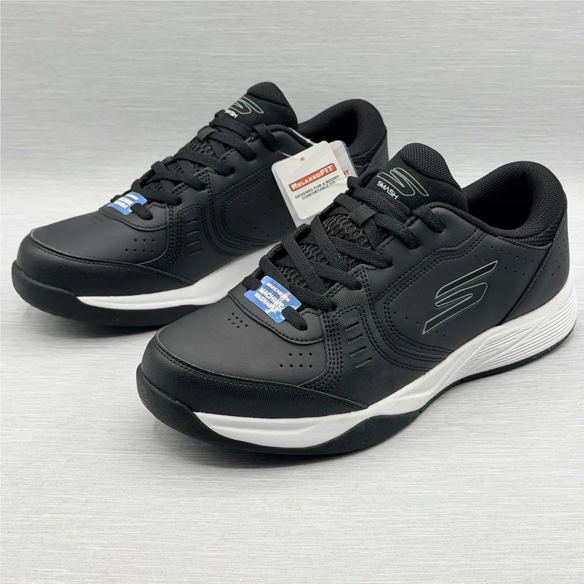 Skechers Men`s 10 Wide Pickleball Shoes Black Viper Court Smash Tennis 246072