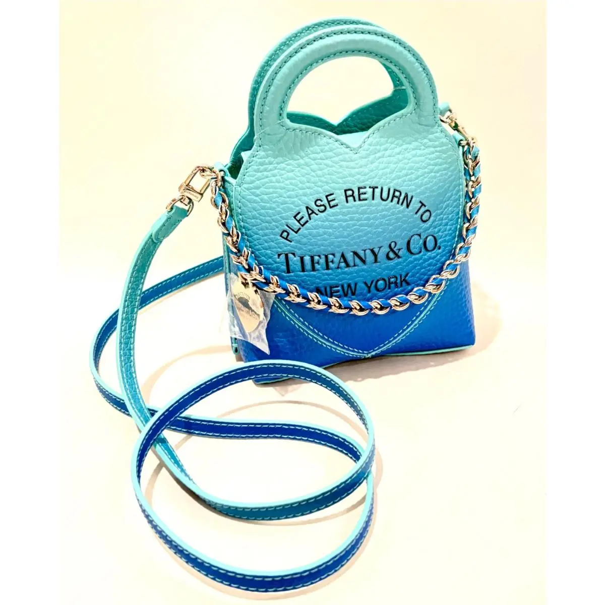 Tiffany Co. Return To Tiffany Ombre Blue Micro 99 Tote with Dustbag