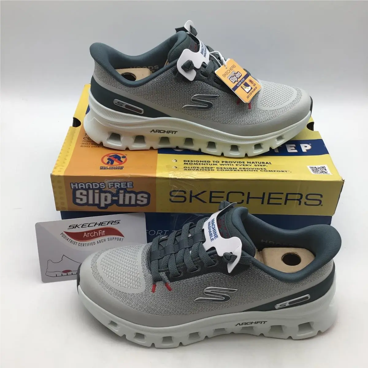 Skechers Slip Ins Arch Fit Glide Step Pro Gray Blue 233110 Mens Size 7