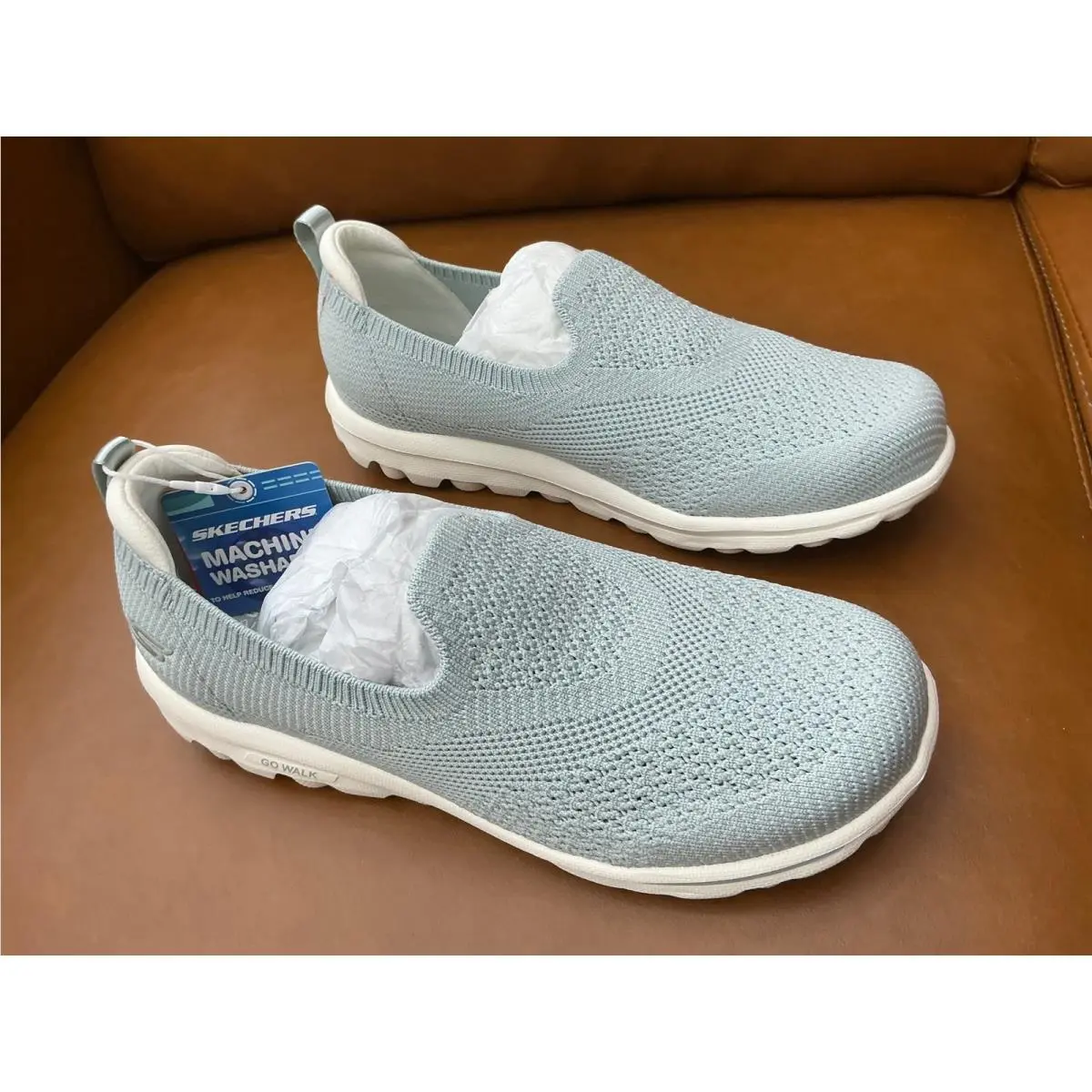 Skechers GO Walk Travel Kourt Women 7W Sage Vegan Washable Slip On