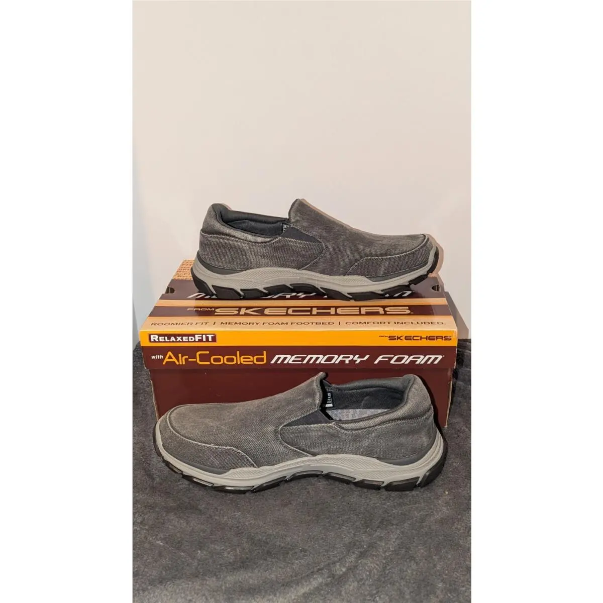 Skechers Men Sz 12 Relaxedfit Respected Fallston Char Loafer Shoe 204387