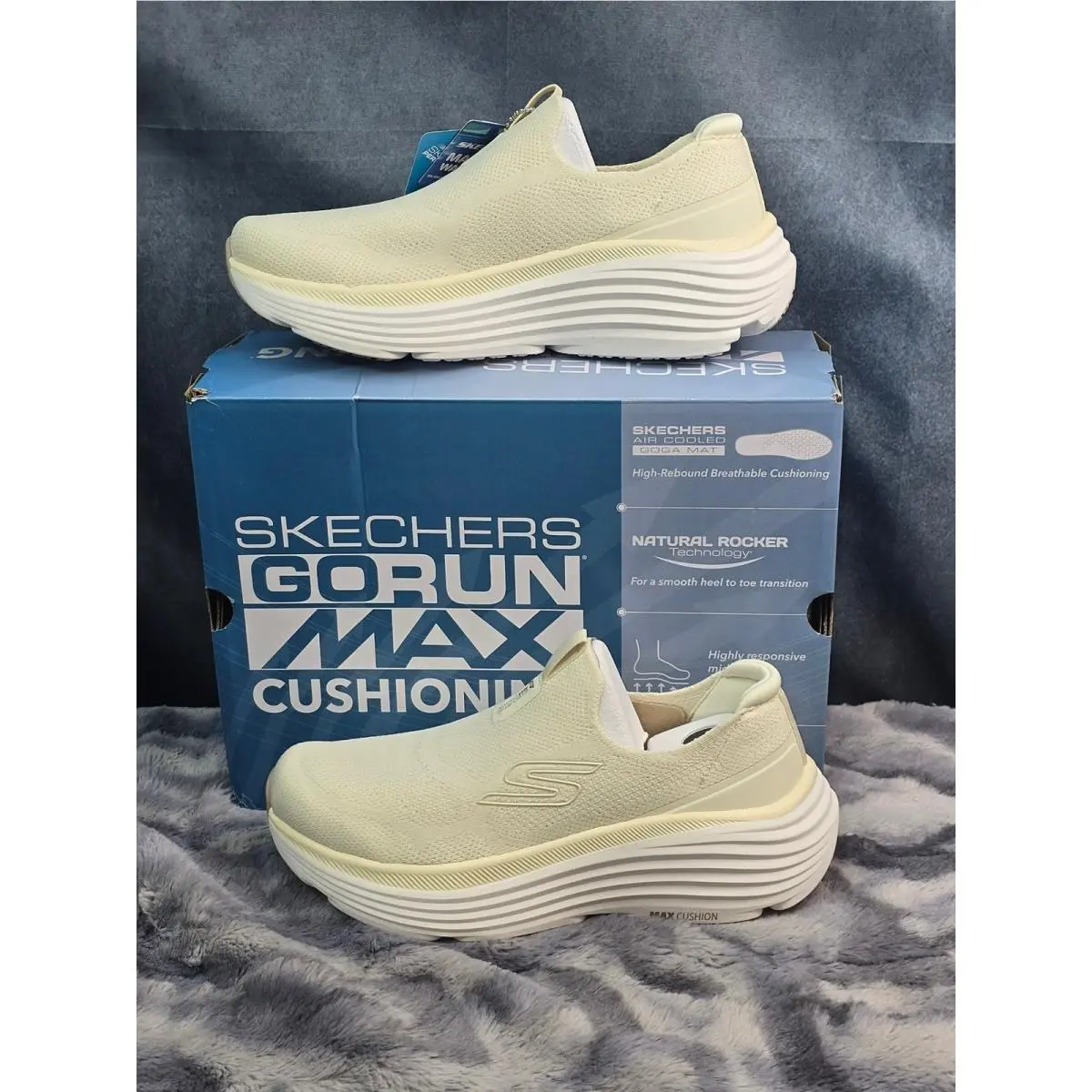 Skechers Gorun Max Cushioning Endeavour Off White Slip On Womens 9.5 129481