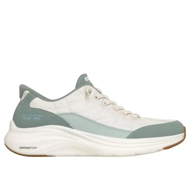 Skechers Womens Contour Foam - Cozy Fit Hands Free Slip-ins Off White/sage - 150