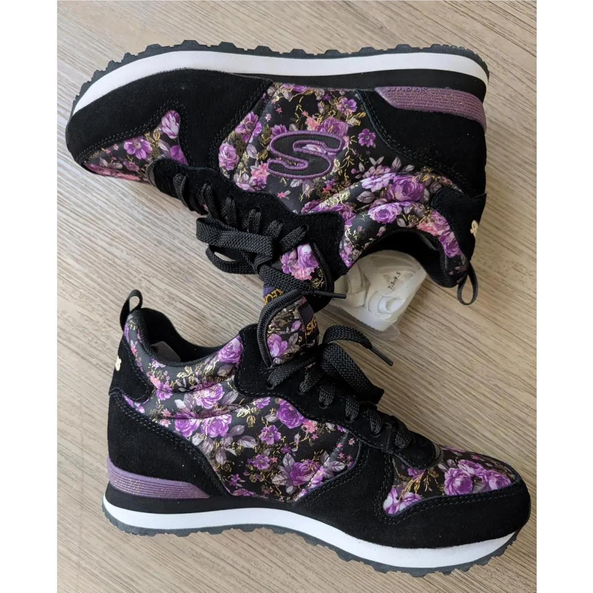 Skechers Sketchers OG Sneakers Hollywood Rose Purple Floral 7.5 Midtop