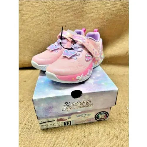 Skechers Magical Collection Girls Light-up Sneakers-butterfly Bliss-size 13