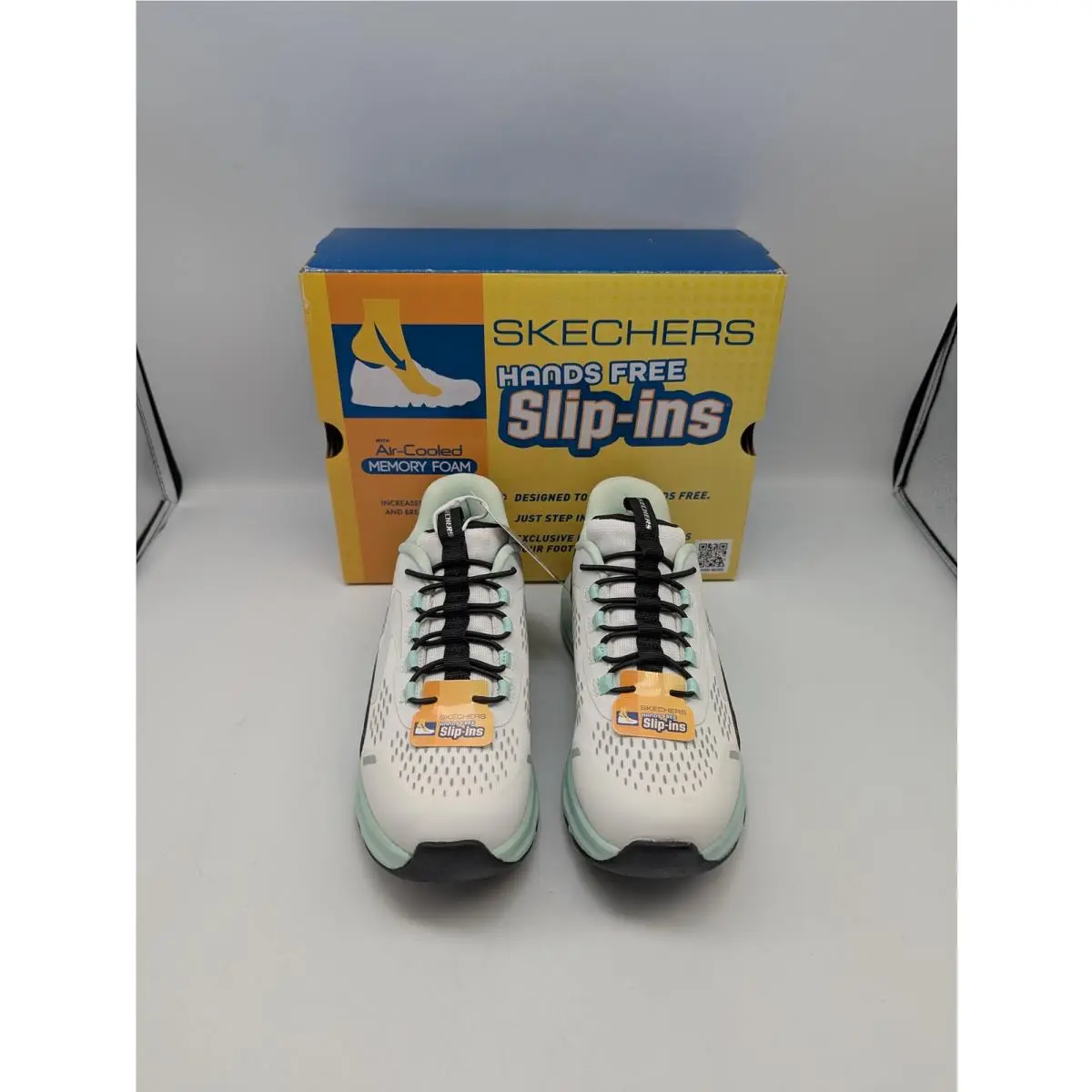 Skechers Slip-ins: Glide-step Vista Lane Girls` Shoes White/turquoise Child 1