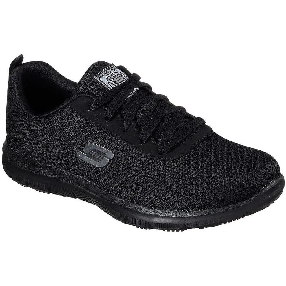 Skechers Womens Ghenter Bronaugh Food Service Shoe Black 9 Wide US