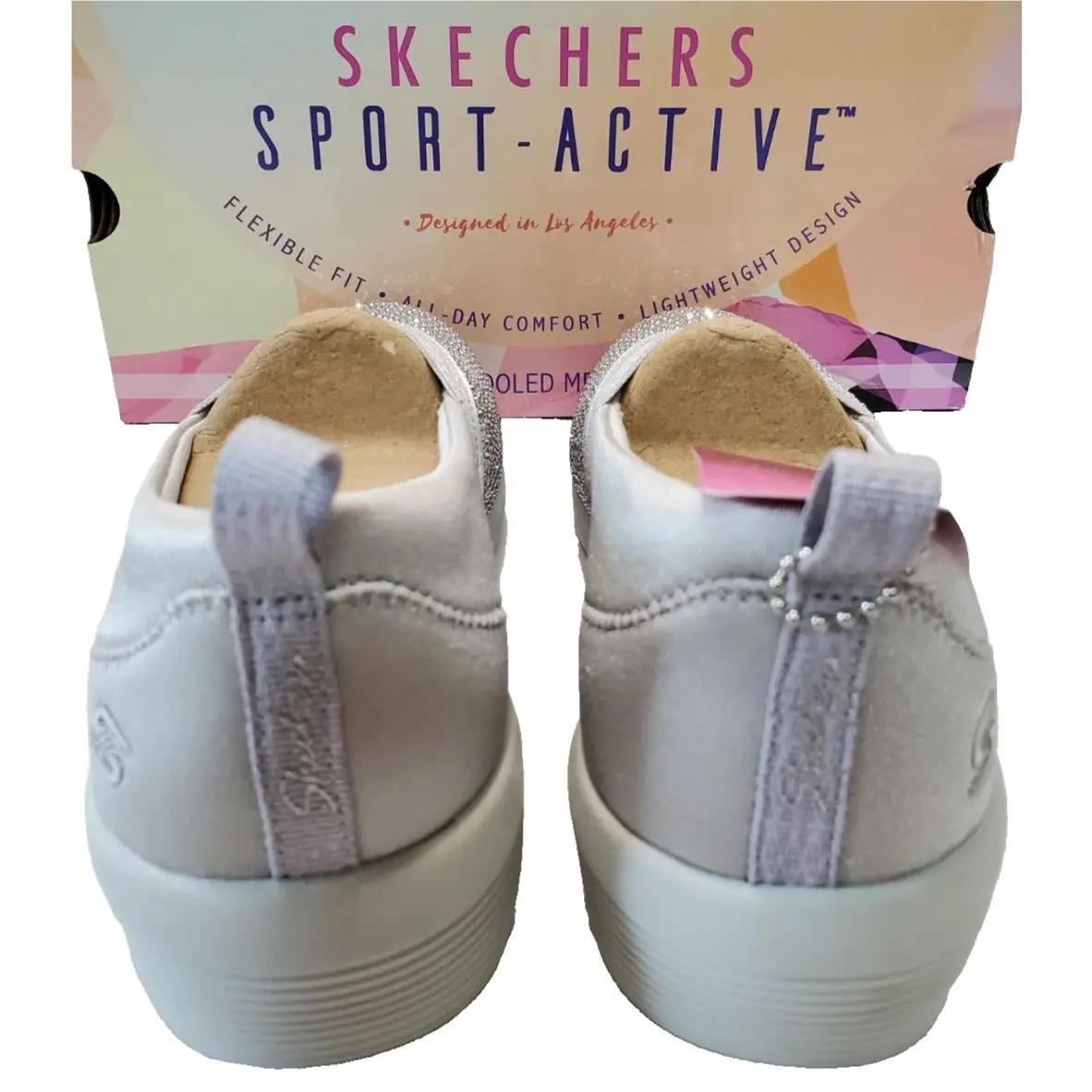 Skechers shoes - SKECHERS SPORT ACTIVE ~ ARYA SHINE AND GLOW - Gray, s: Gray Silver (UPC: 194880080150) 4