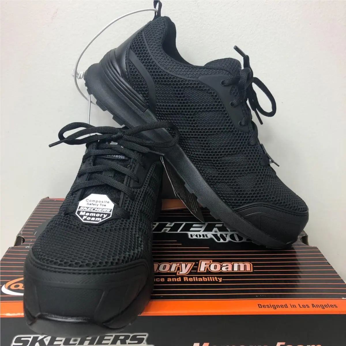 Skechers Electrical Hazard Comp Toe Work Memory Foam Sneakers Womens 6 Black