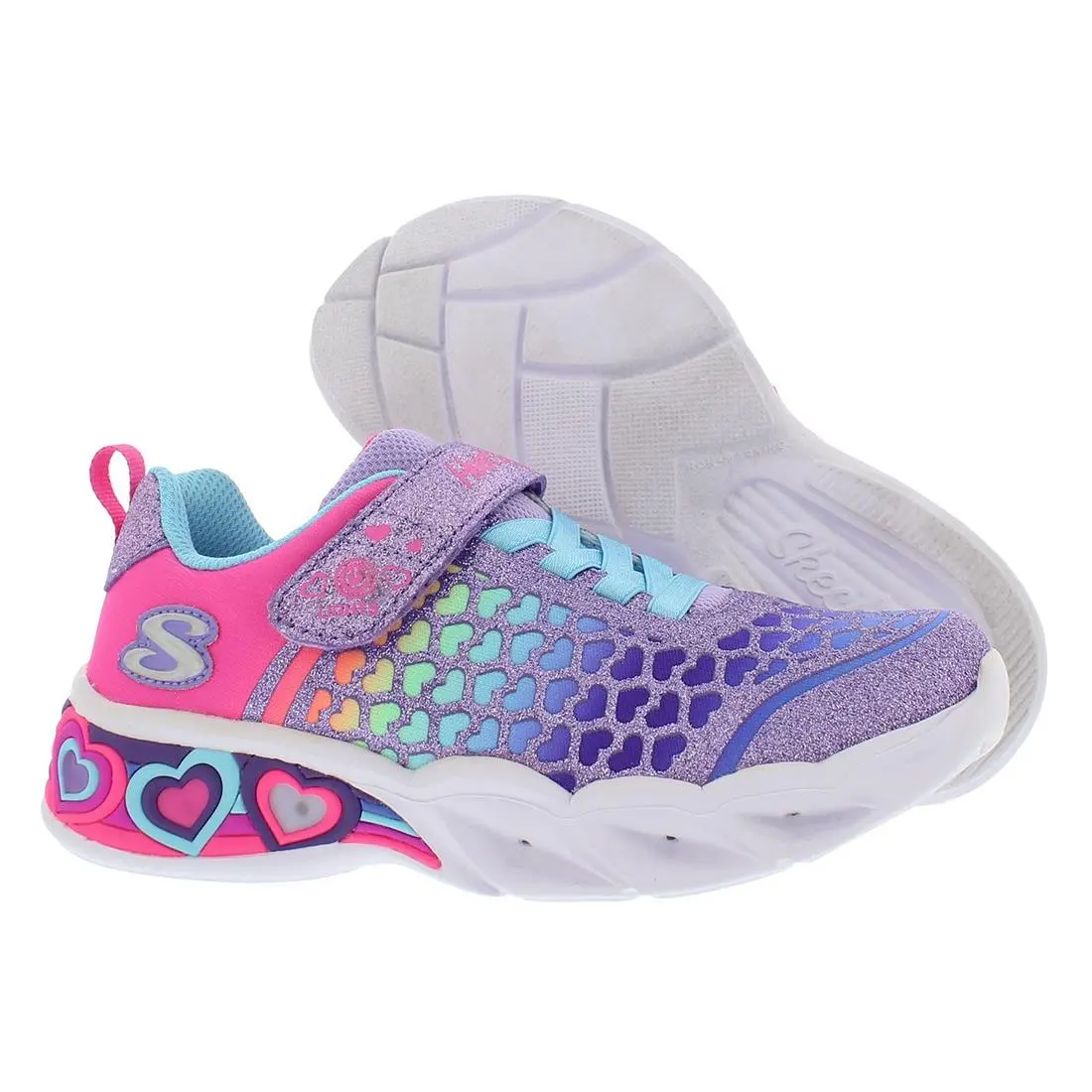 Skechers S Lights Sweetheart Lights-lovely Colors PS Girls Shoes Size 12
