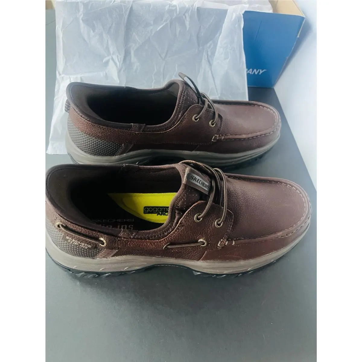 Skechers Knowlson Shore Thing Red Brown RF Slip-ins Shoe Men`s Size 11.5 Bnob