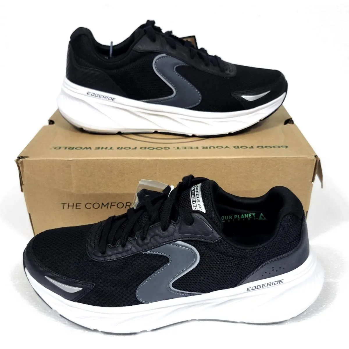 Men`s Skechers Shoes Size 11 Relaxed Fit Black Edgeride Cader Relaxed Fit Foam