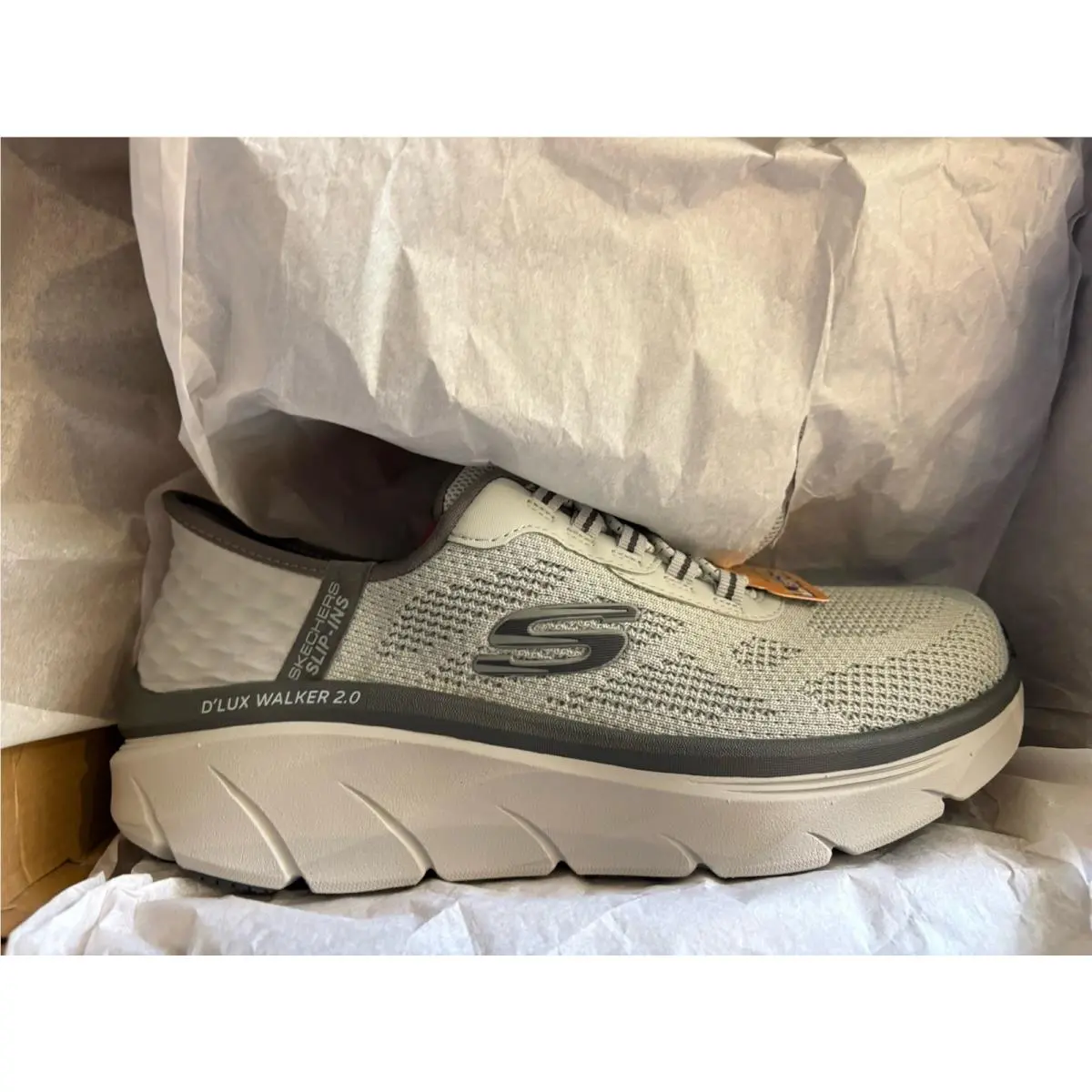 Skechers Slip-ins Shoes Men’s Size 7.5 Wide Gray D`lux Walker 2.0 Rezinate