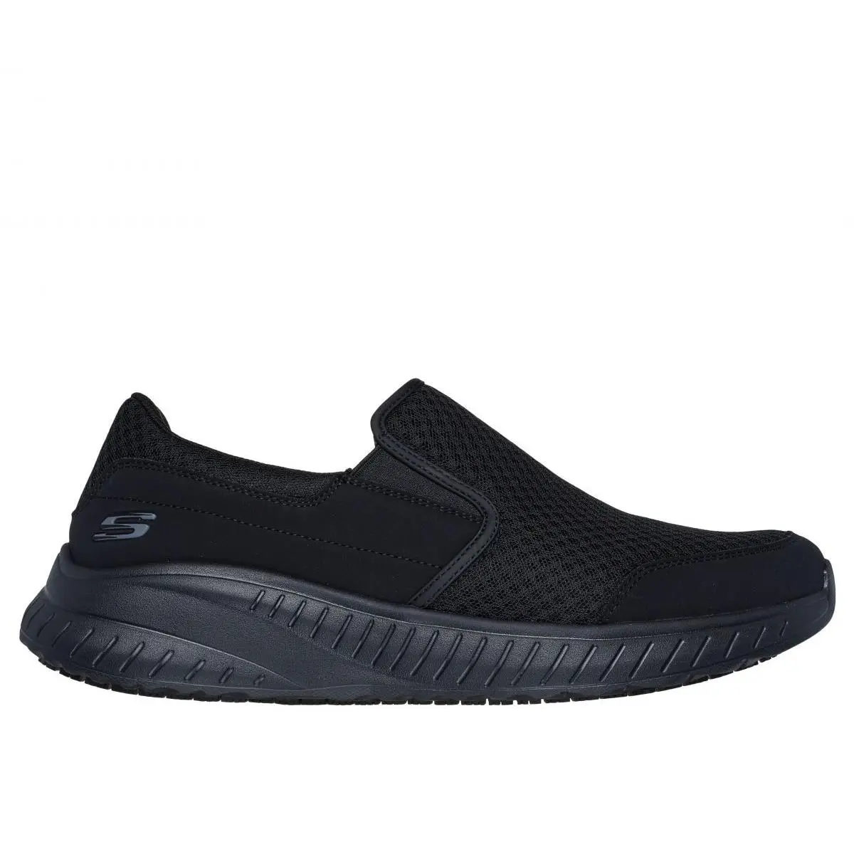 Skechers Work Men`s Squad Chaos - Urgran Food Soft Toe EH Slip Resistant Work Sh - BLACK