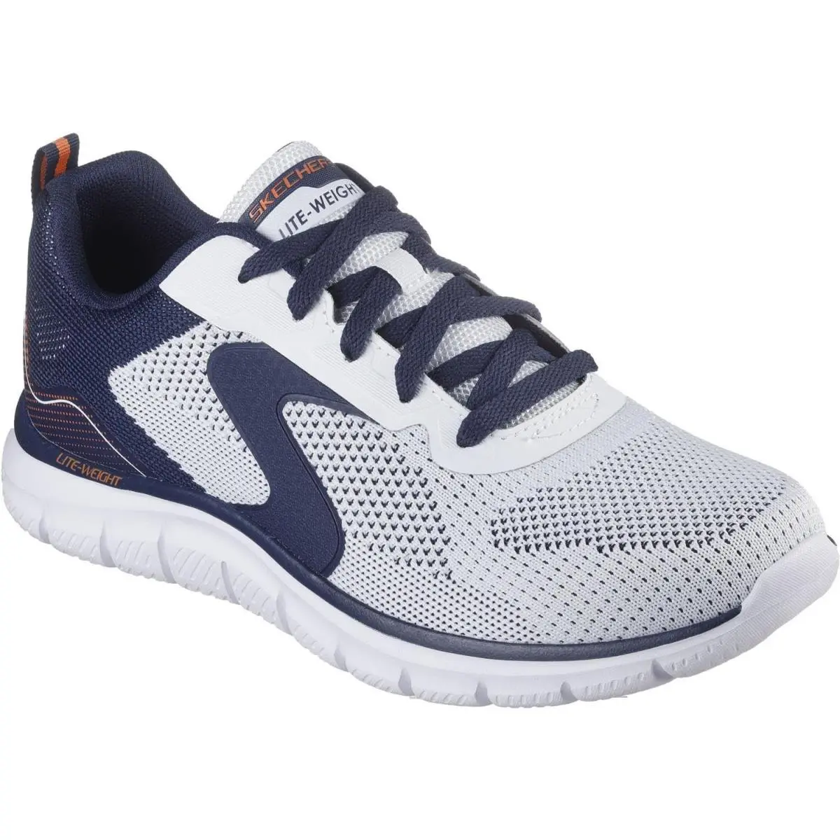 Skechers - Mens Track - Lerko Slip On Shoes Color White/navy Size: 9.5 M US