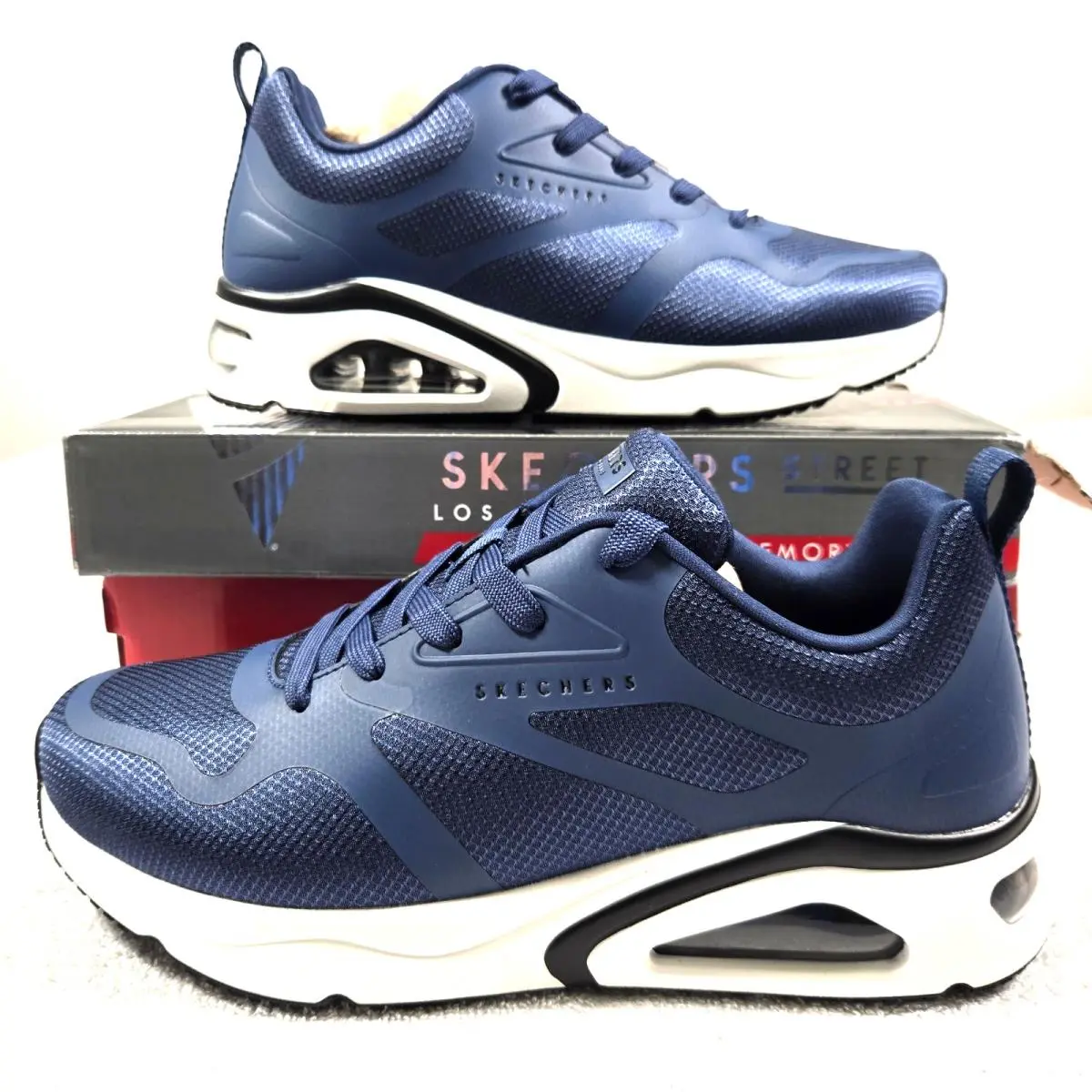Skechers Tres Air Uno Revolution Los Angeles Blue Air-cooled Men`s Size 9