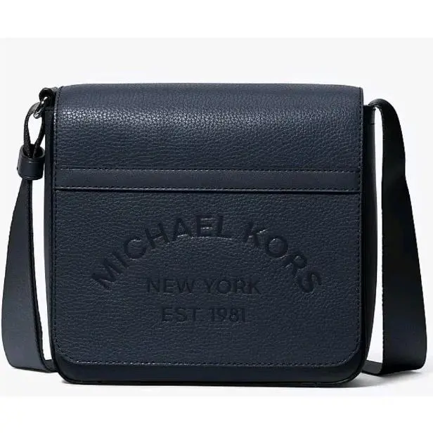 Cooper Pebbled Leather Crossbody Bag Blue by Michael Kors