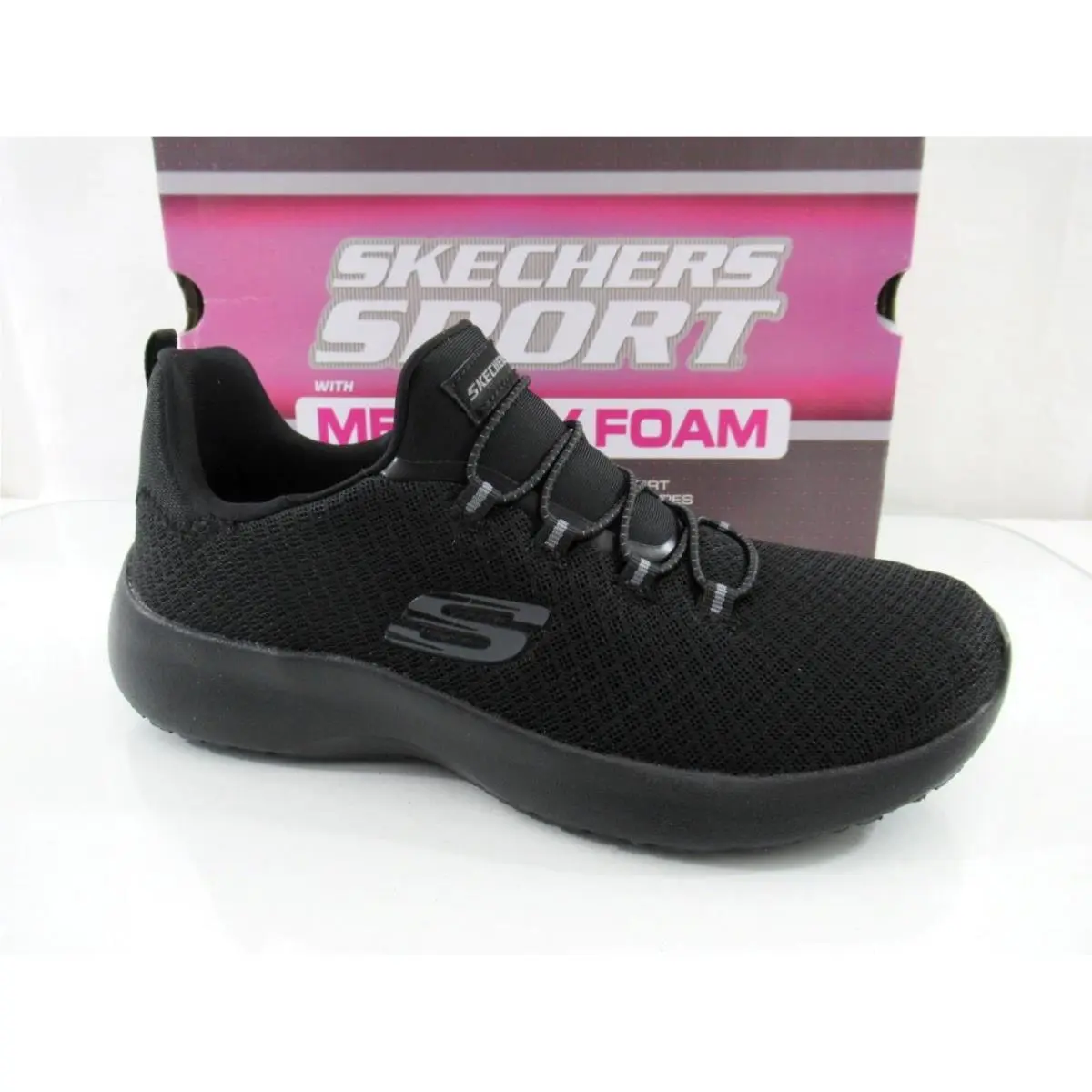 Women`s Skechers Dynamight Memory Foam Lace Up Sneakers Comfort Black Size 7.5
