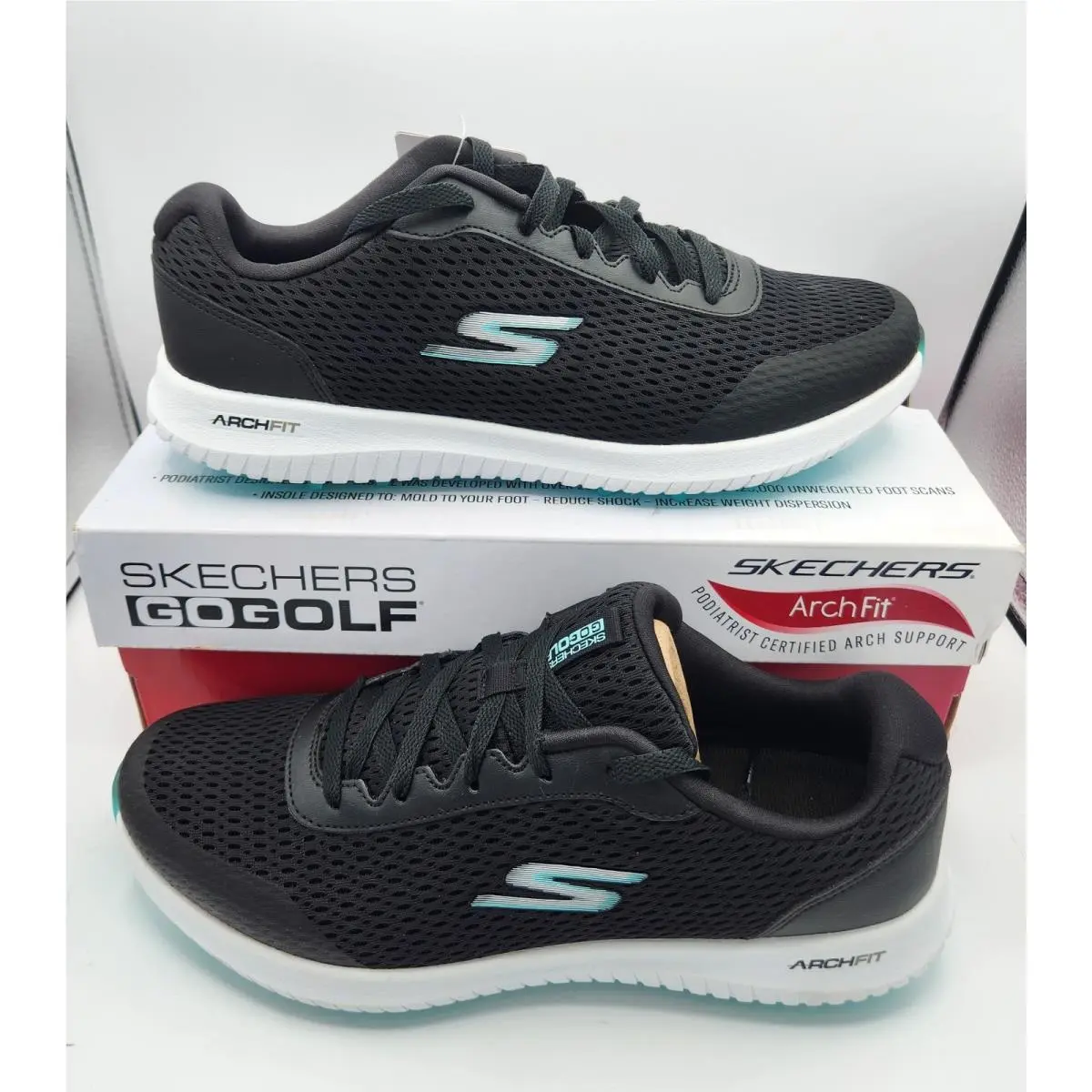 Skechers Go Golf Max Fairway 2 Women`s Golf Shoes US Size-10-Black/Teal