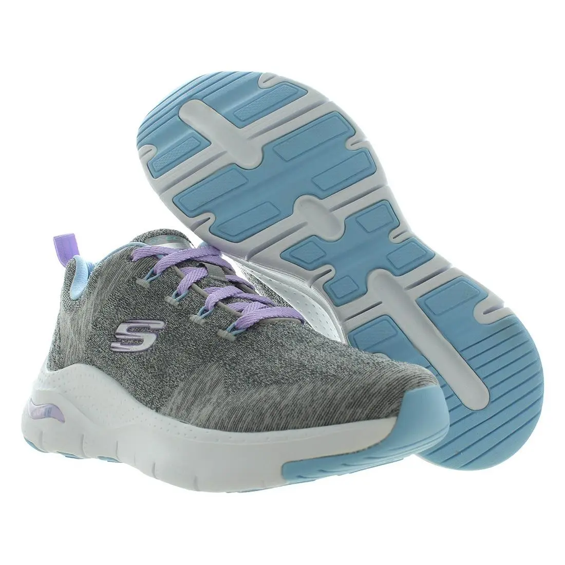 Skechers Arch Fit Comfy Wave Womens Shoes Size 10 Color: Charcoal/lavender