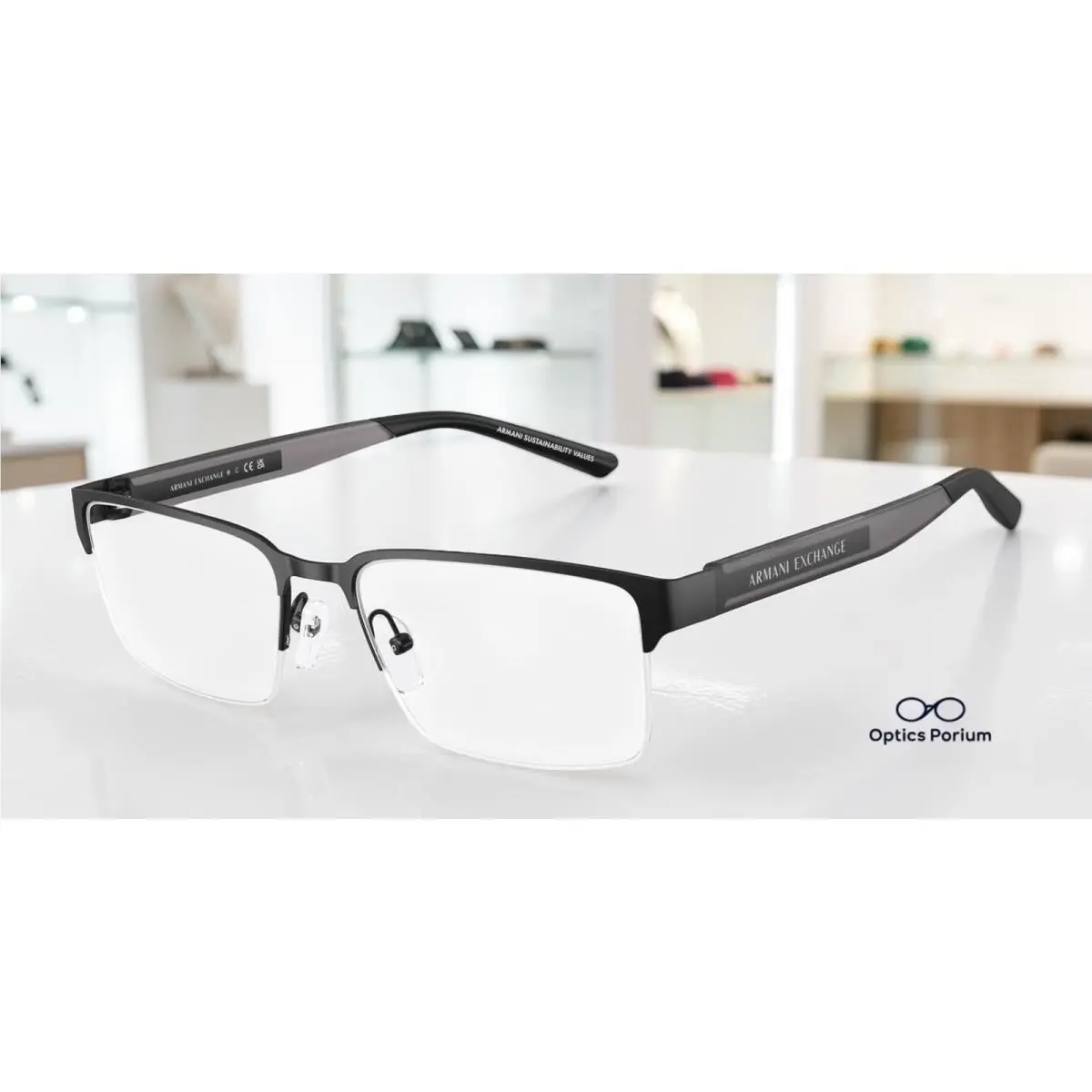AX1075 6000 Matte Black Demo Lens 55 mm Men`s Eyeglasses by Armani Exchange