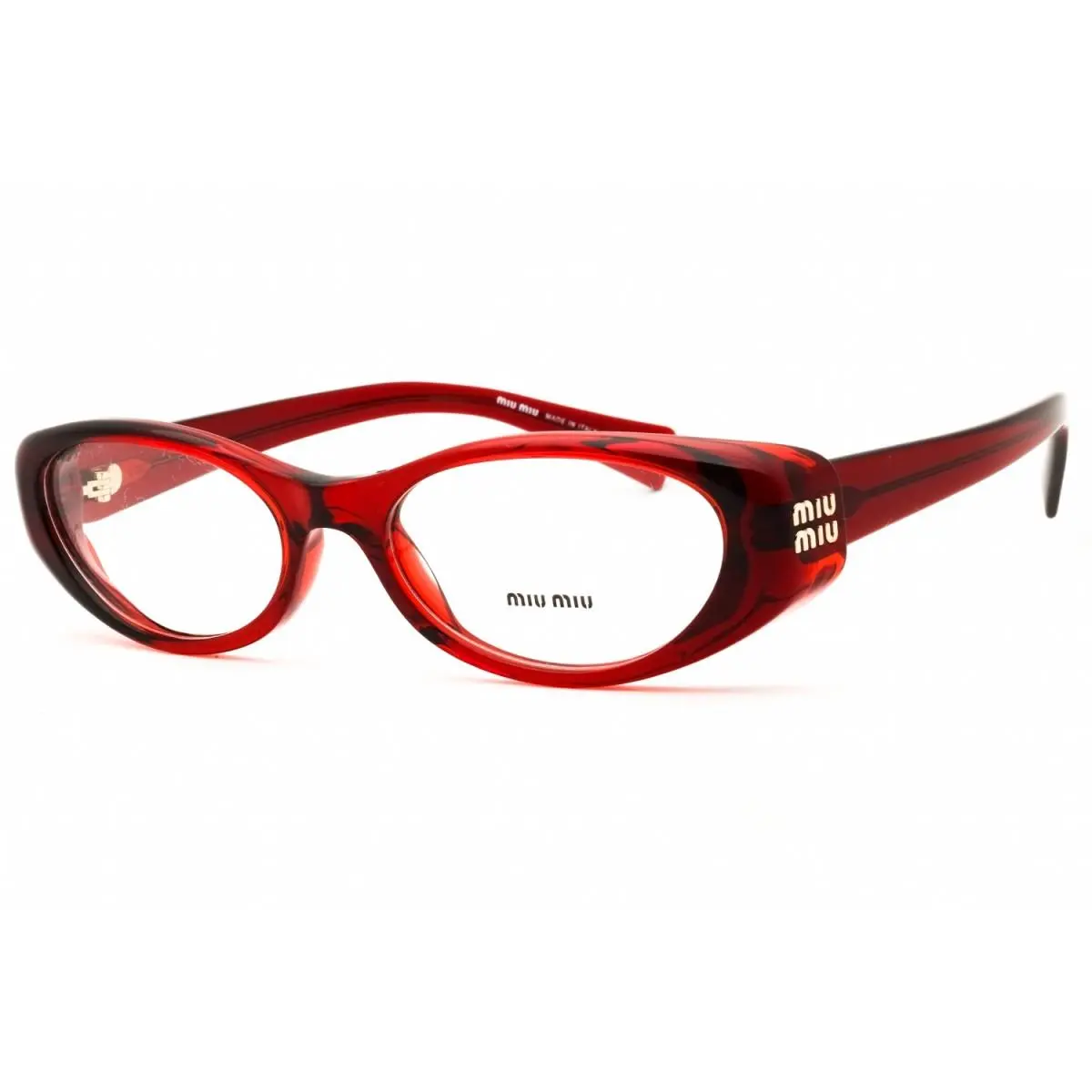 MU 03ZV 25M1O1 Transparent Red 55mm Eyeglasses by Miu Miu