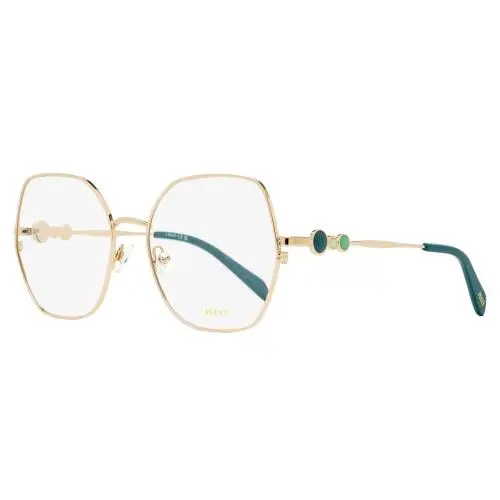 Pucci Oversized Octagonal Eyeglasses EP5204 028 Gold/teal 55mm